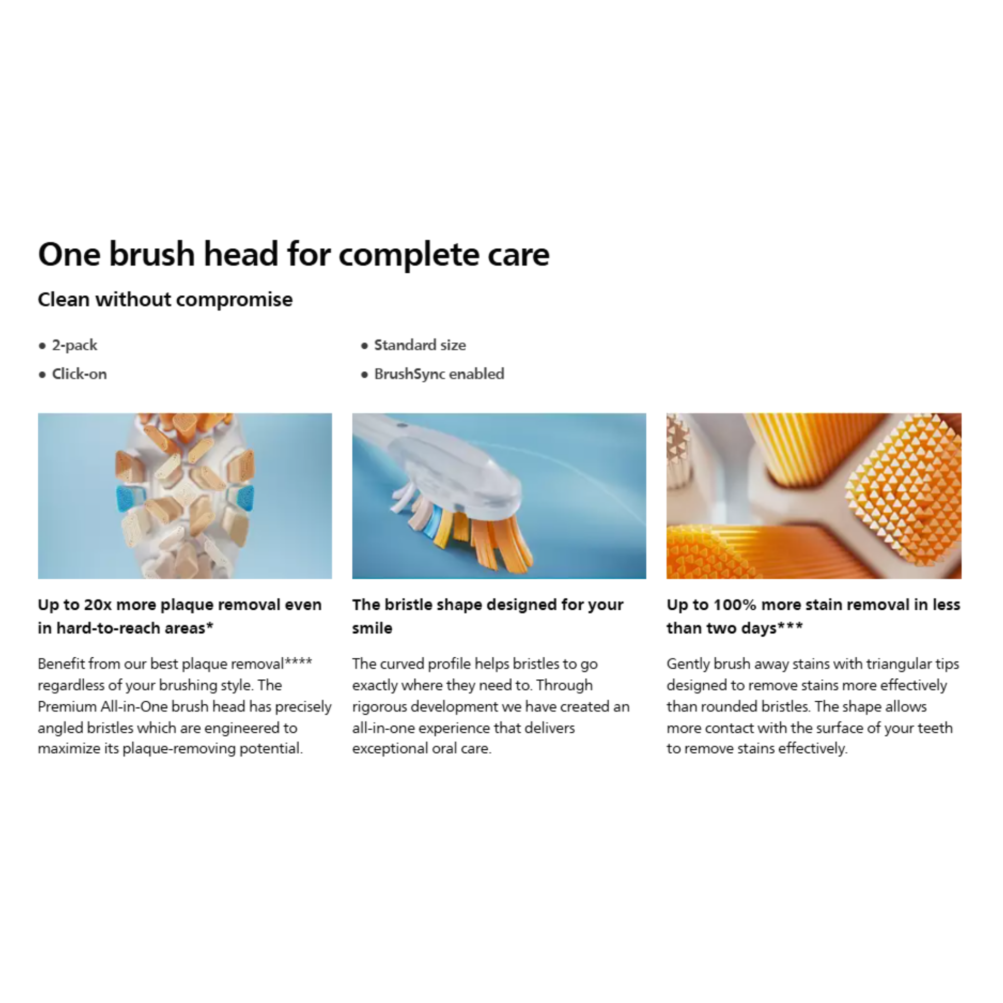 Philips Sonicare A3 Premium All-in-One Standard Toothbrush Heads White 2pcs (HX9092/67)