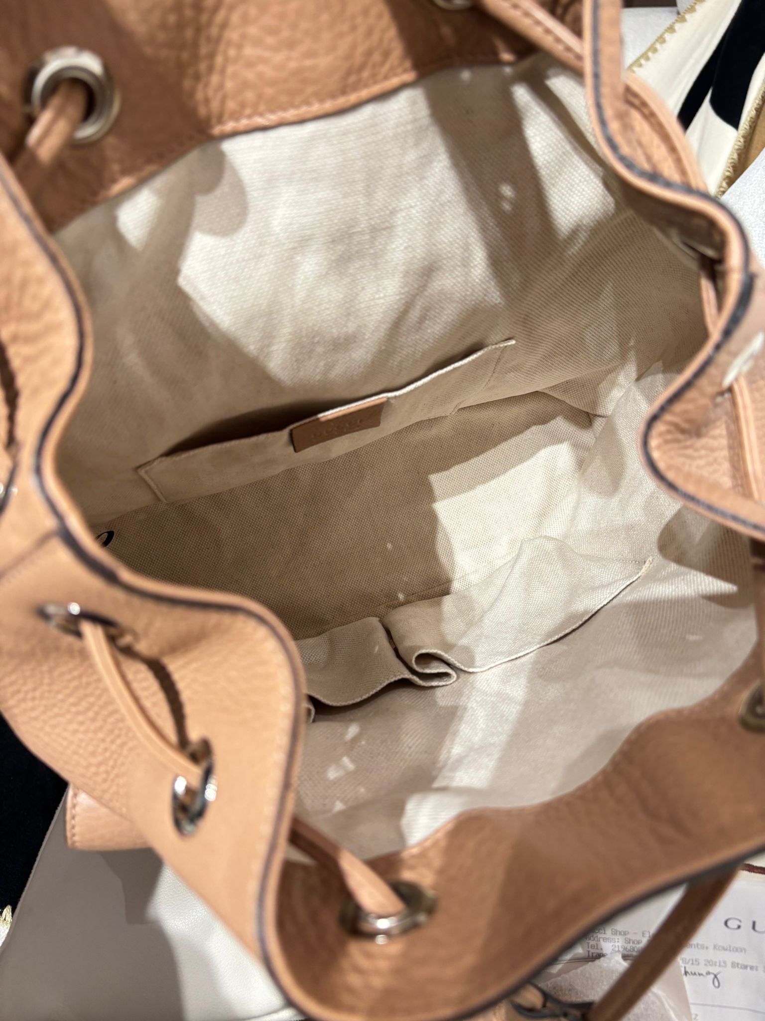 Gucci backpack 牛皮bamboo 扣背囊 100%Authentic,95%new ✅ 收據✅塵袋