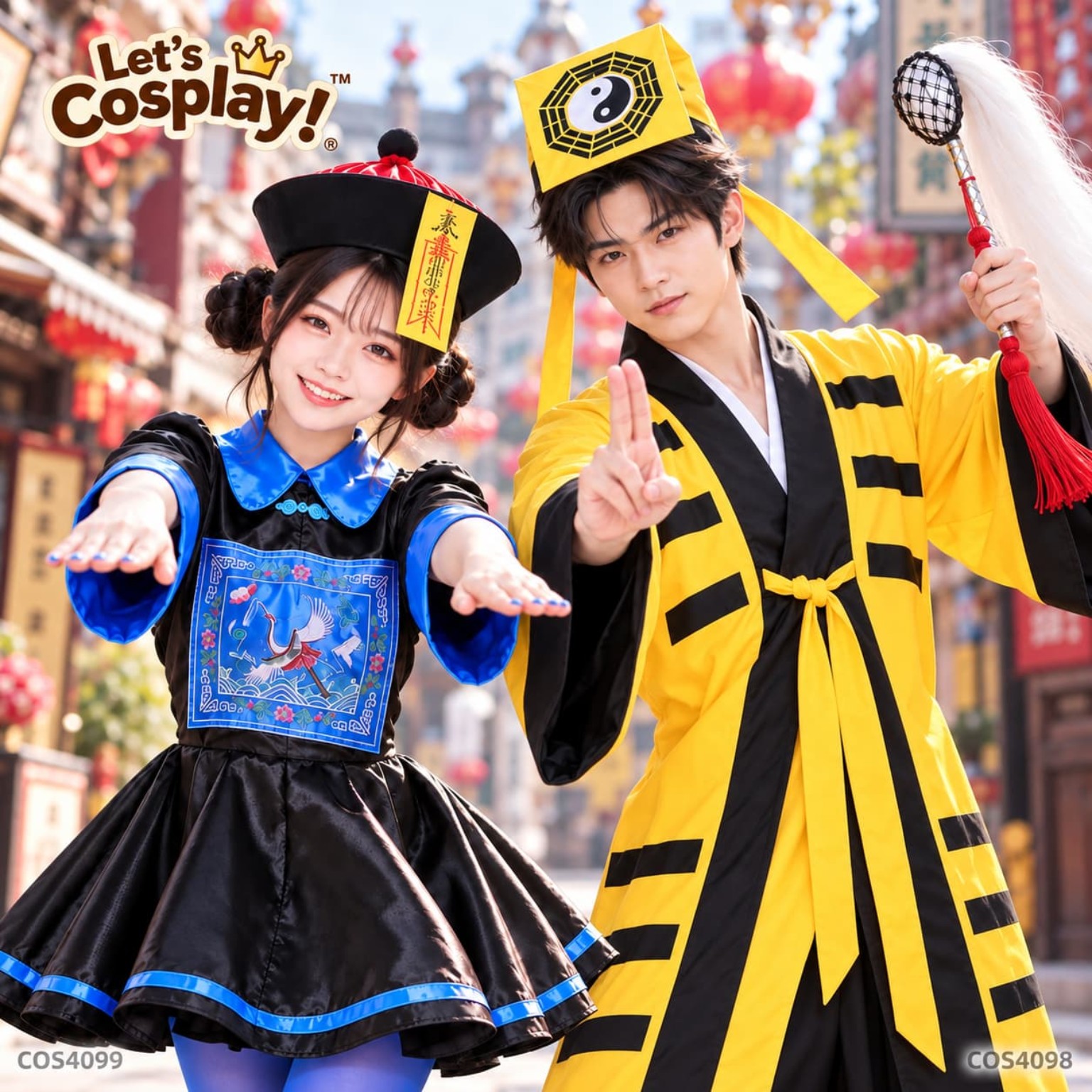 女成人中國殭屍萬聖節服裝｜中式殭屍連身裙符咒帽 Costume Halloween 情侶親子扮裝