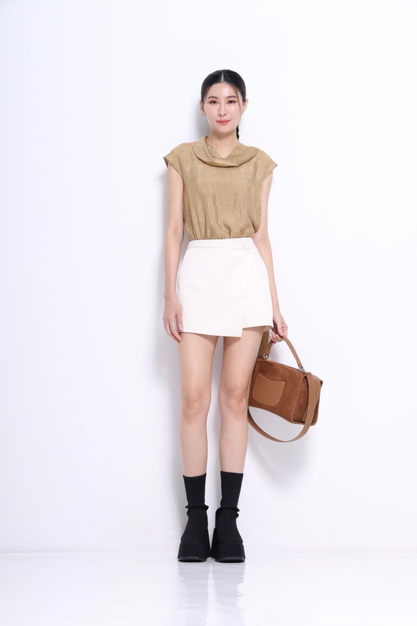 裤头皮革裤裙 1604 