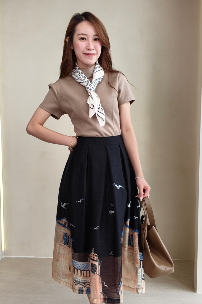 2412 Santorini Scenic Midi Skirt