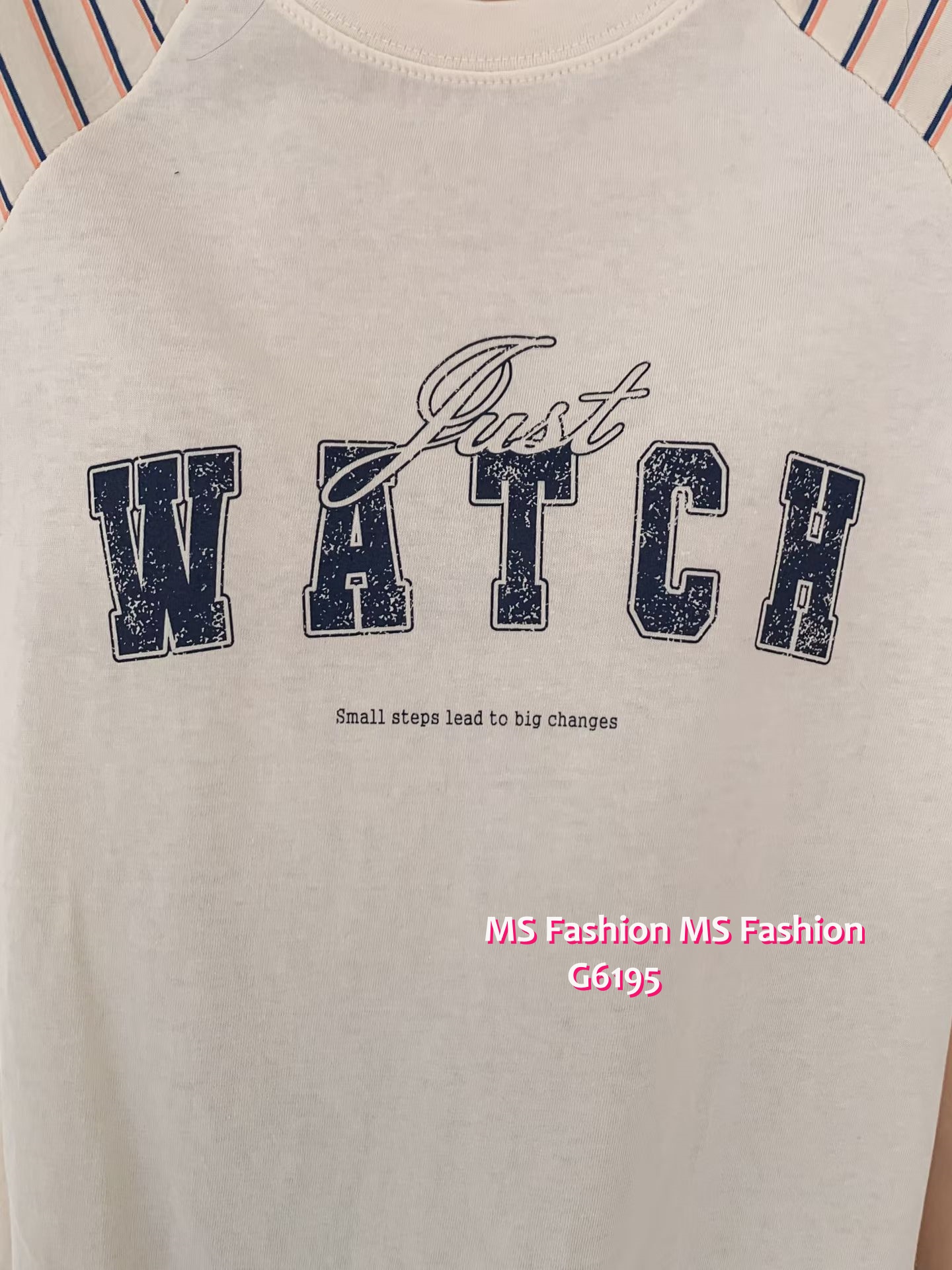 G6195 韓國🇰🇷條子袖字母top