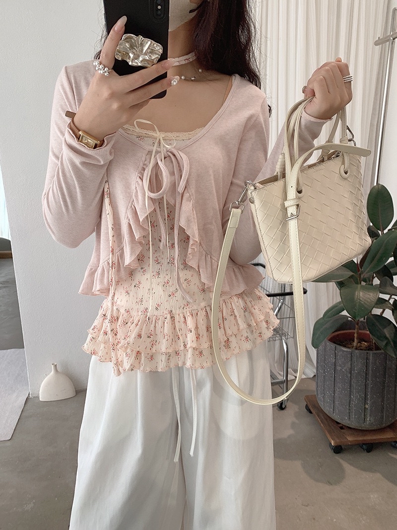 小清新温柔碎花 两件套