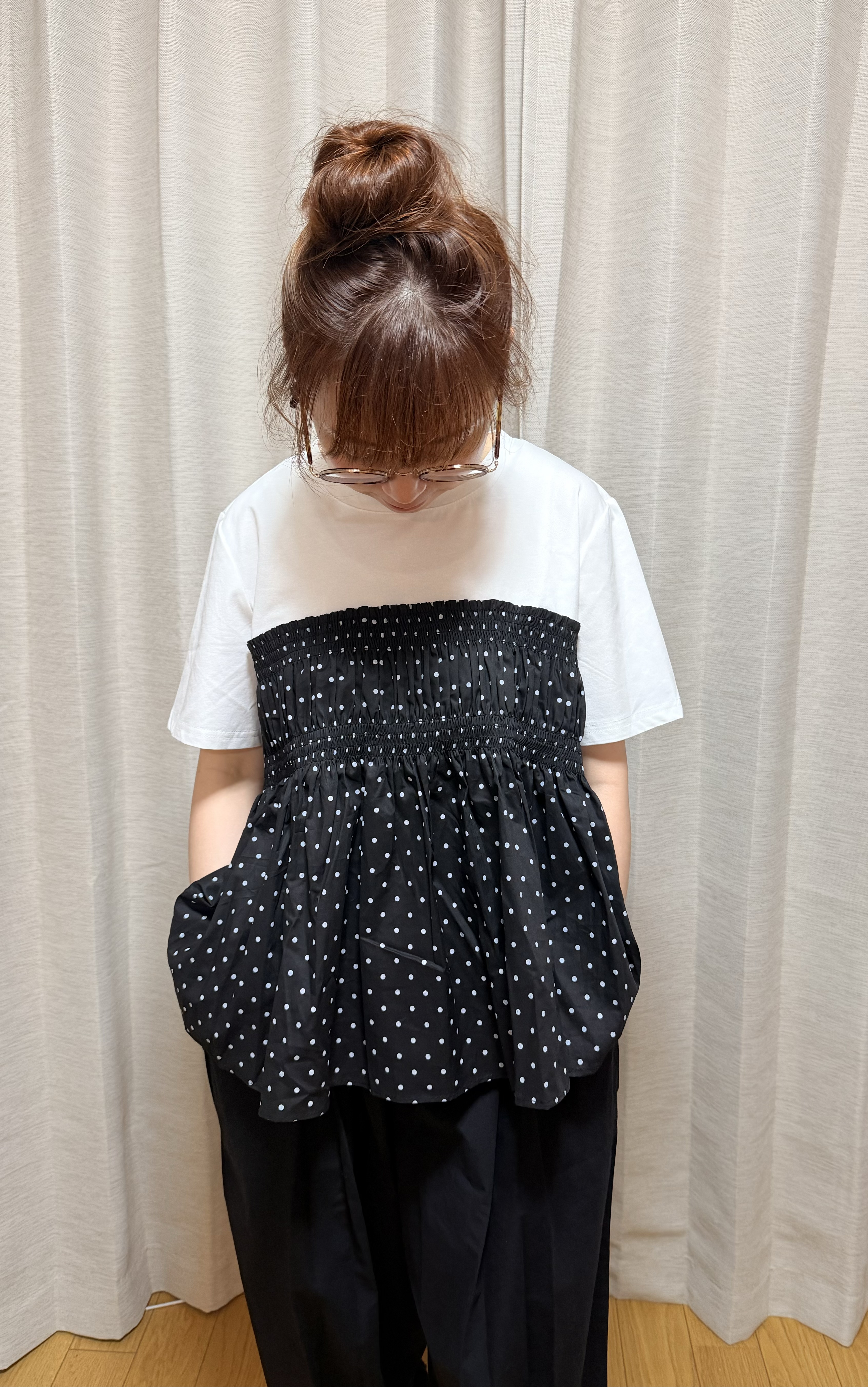 日本拼款波點衫