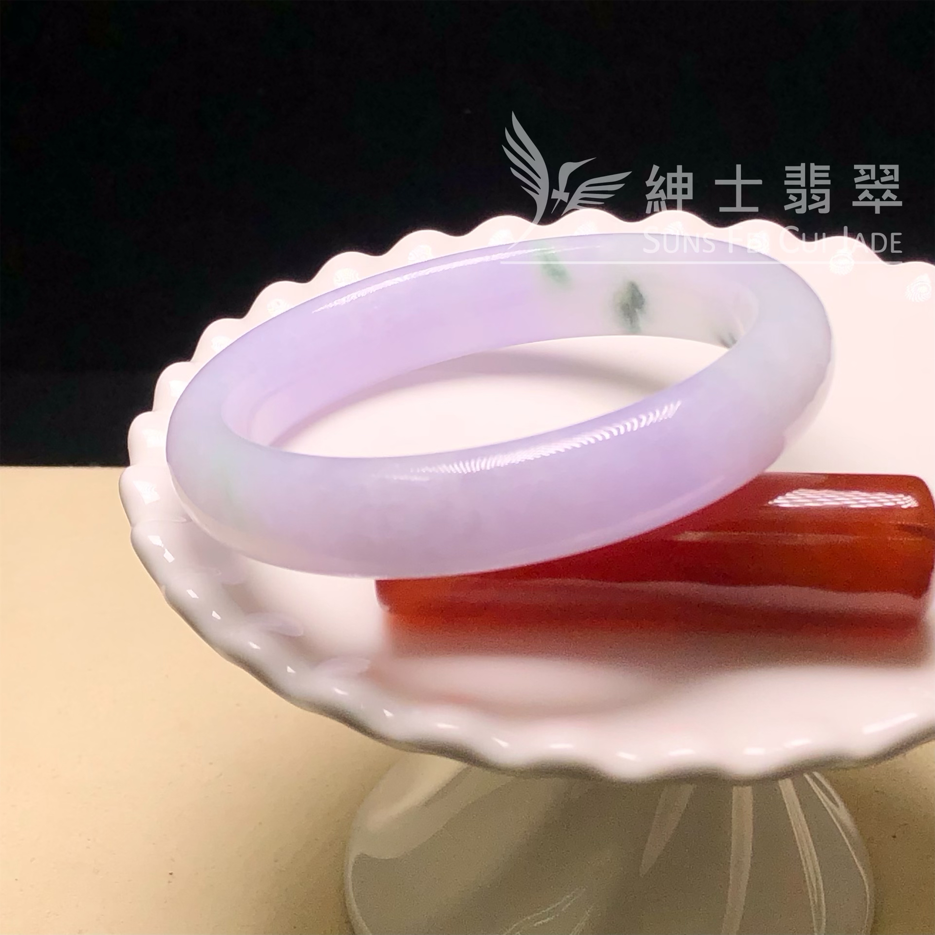 C06372 木那藍紫飄花福鐲56.1mm