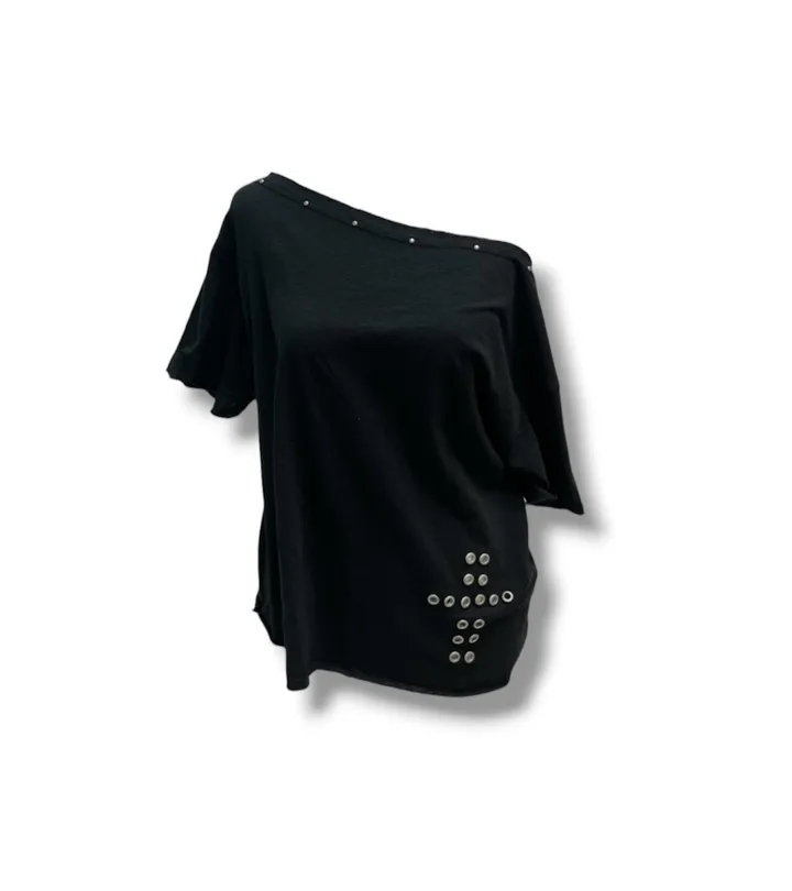 Cross Grommet Off Shoulder Top