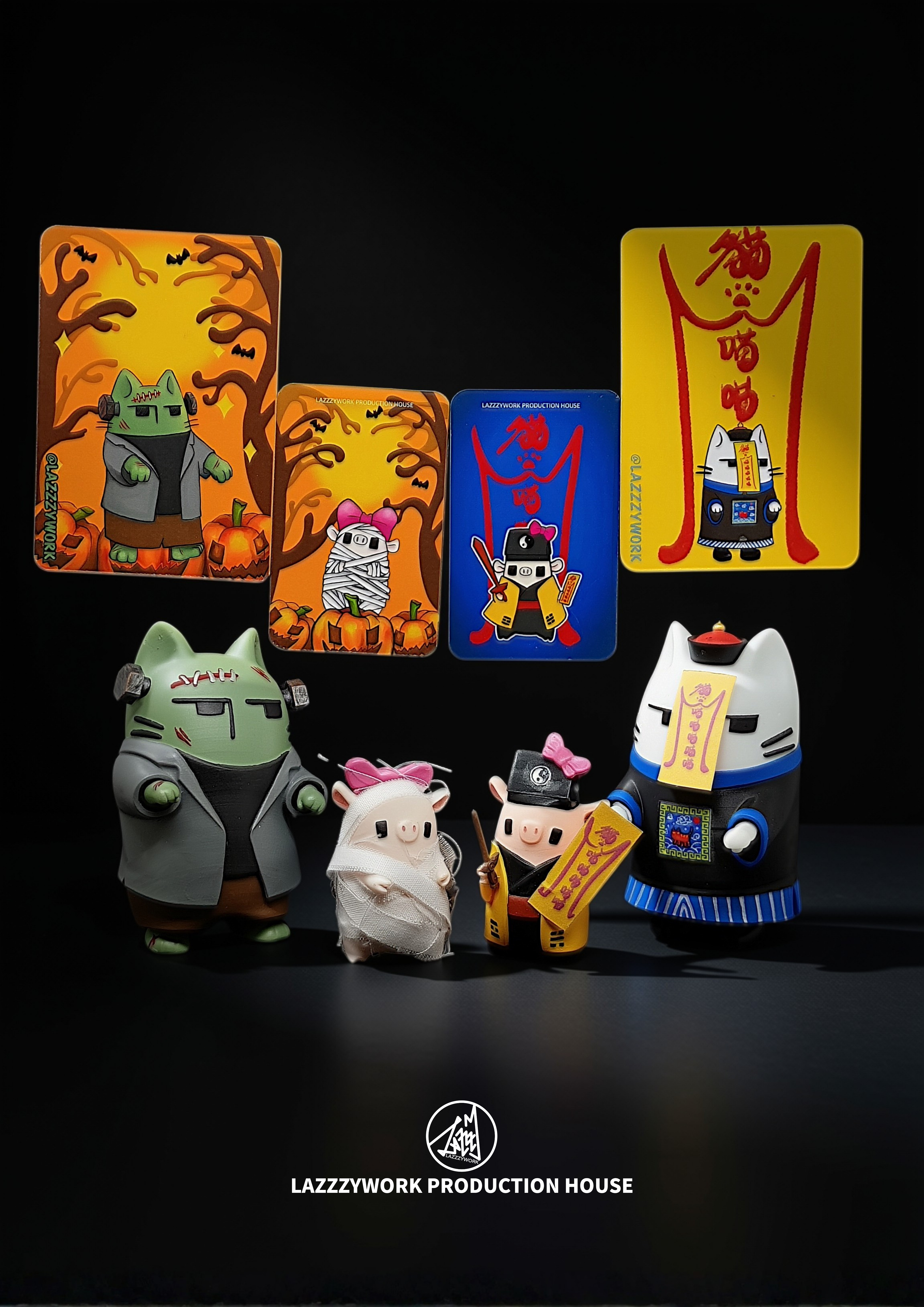 LAZZZYWORK - 🎃方方眼宇宙：原創萬聖節手繪樹脂藝術玩具