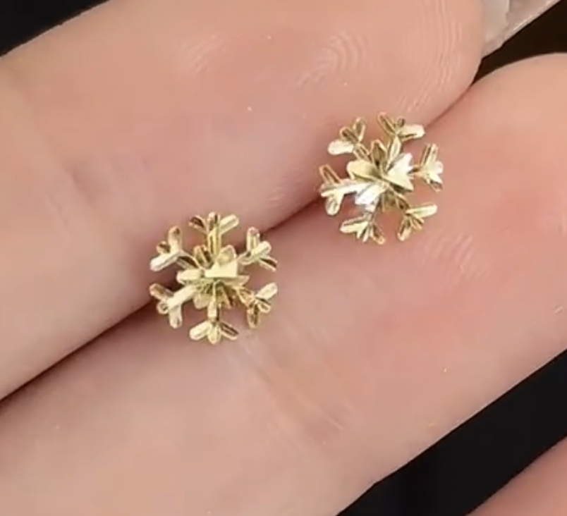 【无氢5D】四叶草/蝴蝶/雪花-耳钉