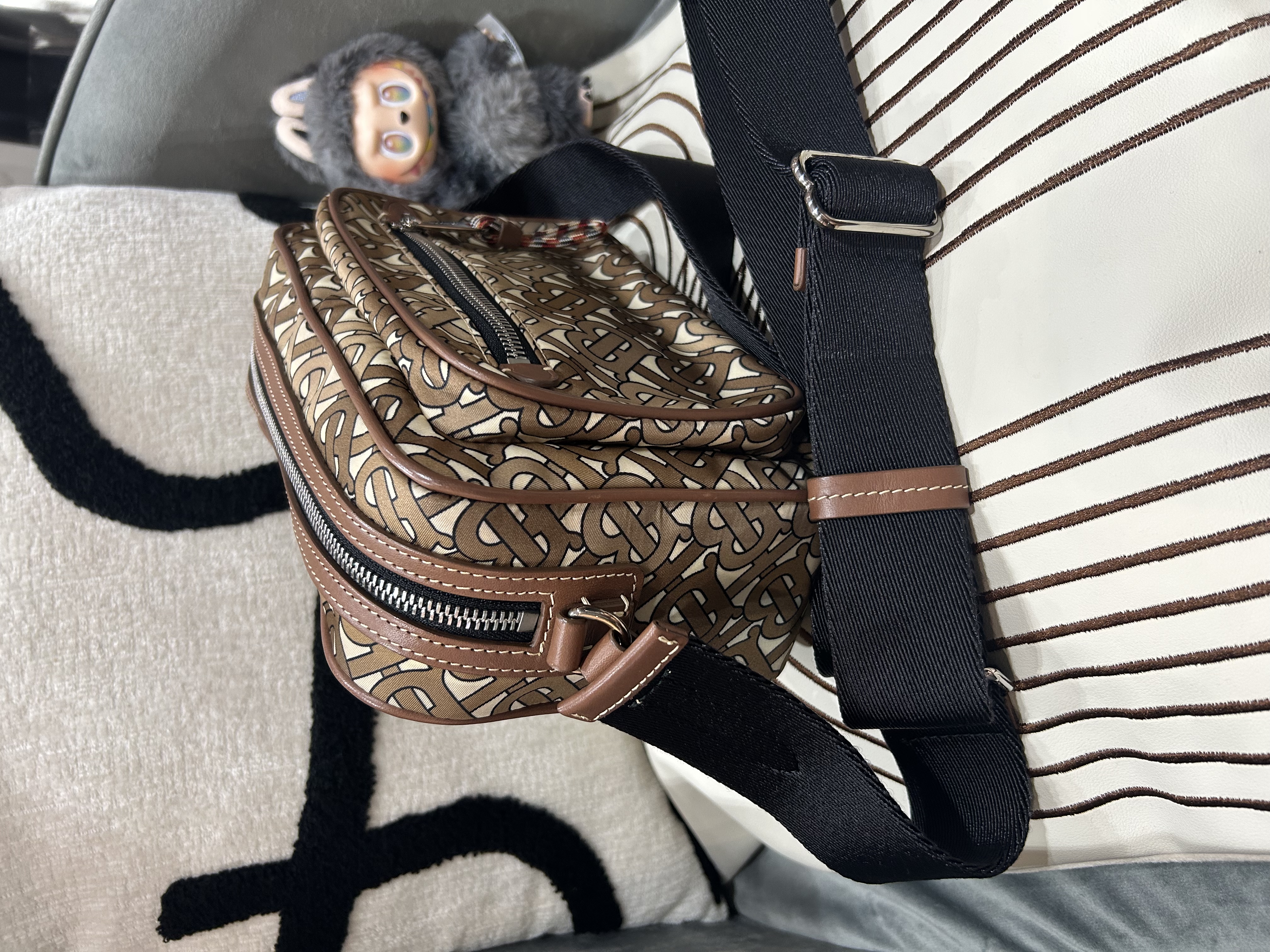 BURBERRY Nylon TB Monogram Shoulder Bag 100%Authentic, 98%New 