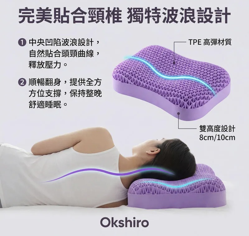   日本🇯🇵Okshiro 革命性|創新深睡枕頭，失眠剋星【8/9 截單，預計 :8月尾至9月中發貨】