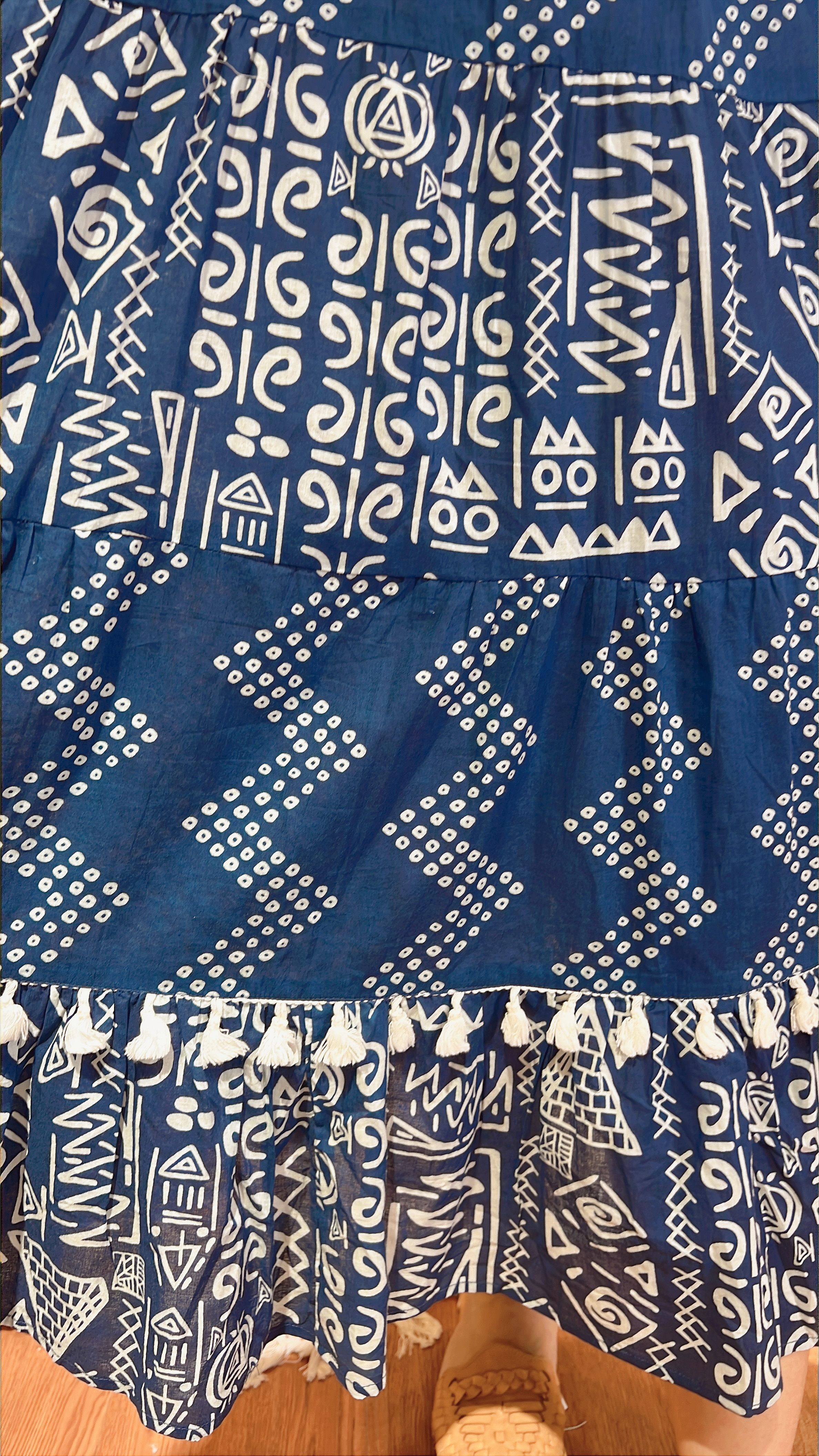 1966 Half Halter Blue 4 Layer Soso Sleeveles OP 45"