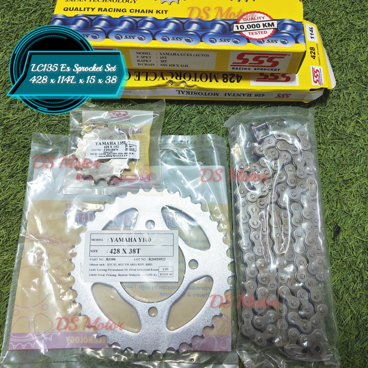 Sprocket Set / Chain Set SSS EX5 , RXZ , LC135 ES