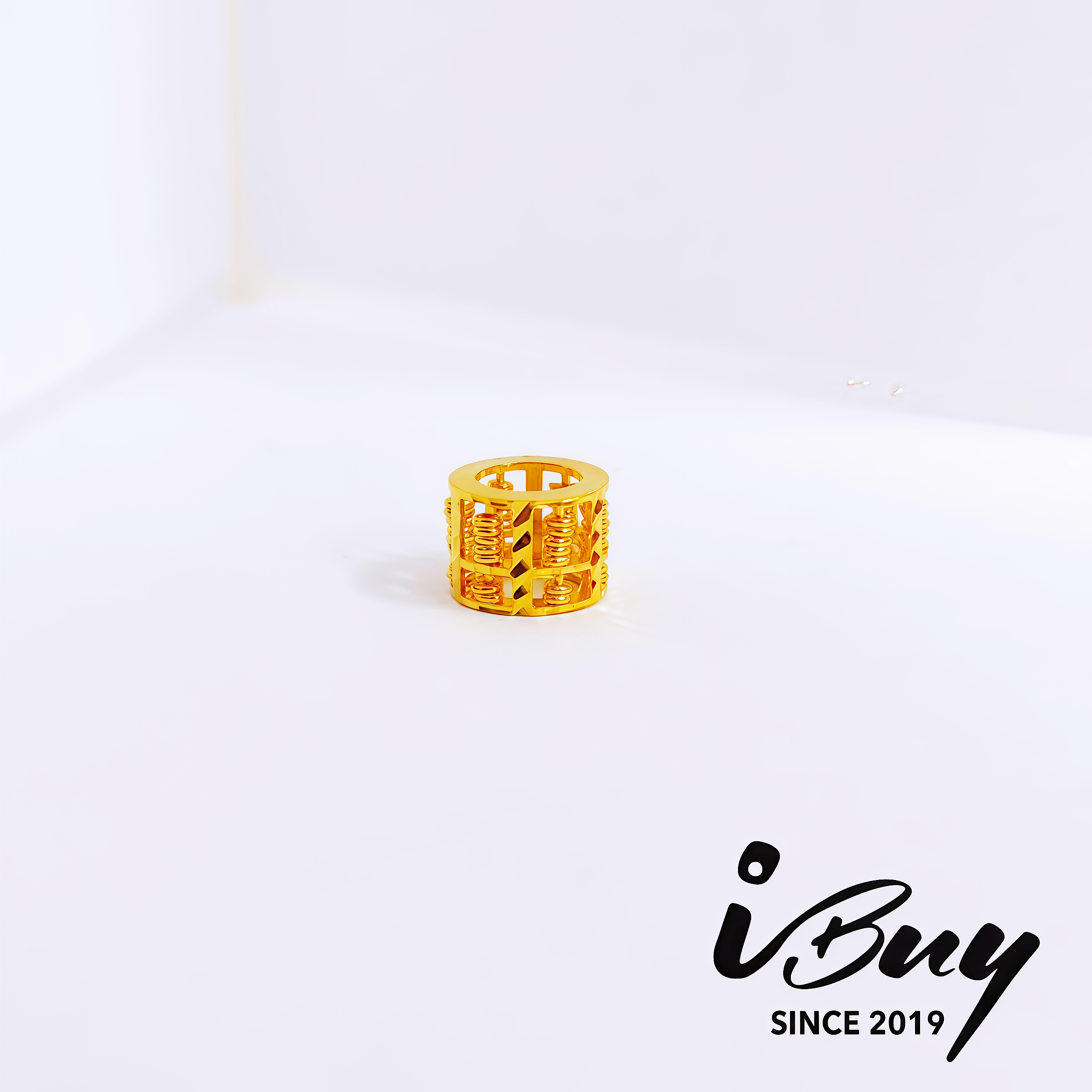 916 GOLD DIAMOND CUT UNCOUNTABLE ABACUS 916 金 菱格纹算盘串咀