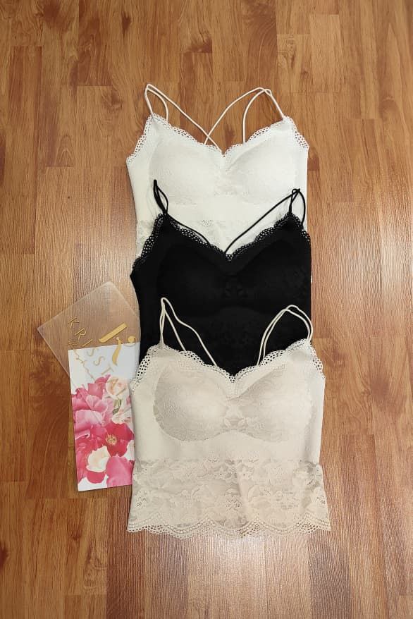 自带胸垫蕾丝背心 0020