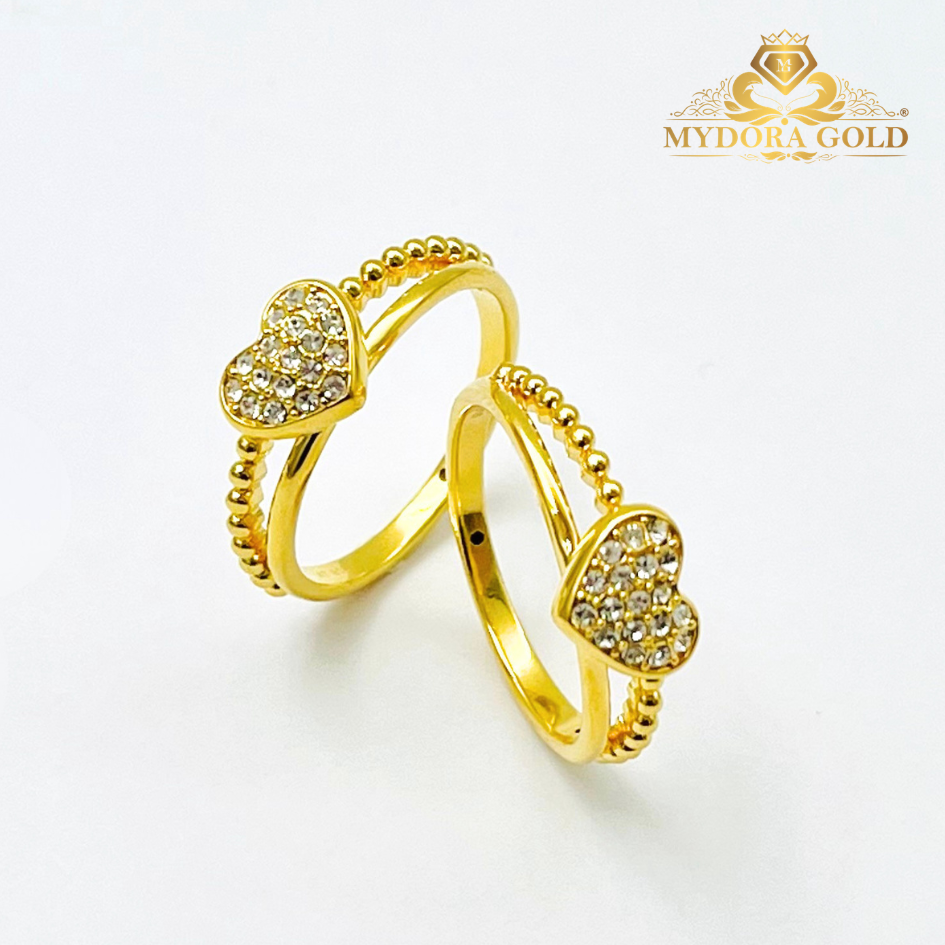 MYDORA Cincin CZ Love Minimalist (5G) l EMAS 916/22K