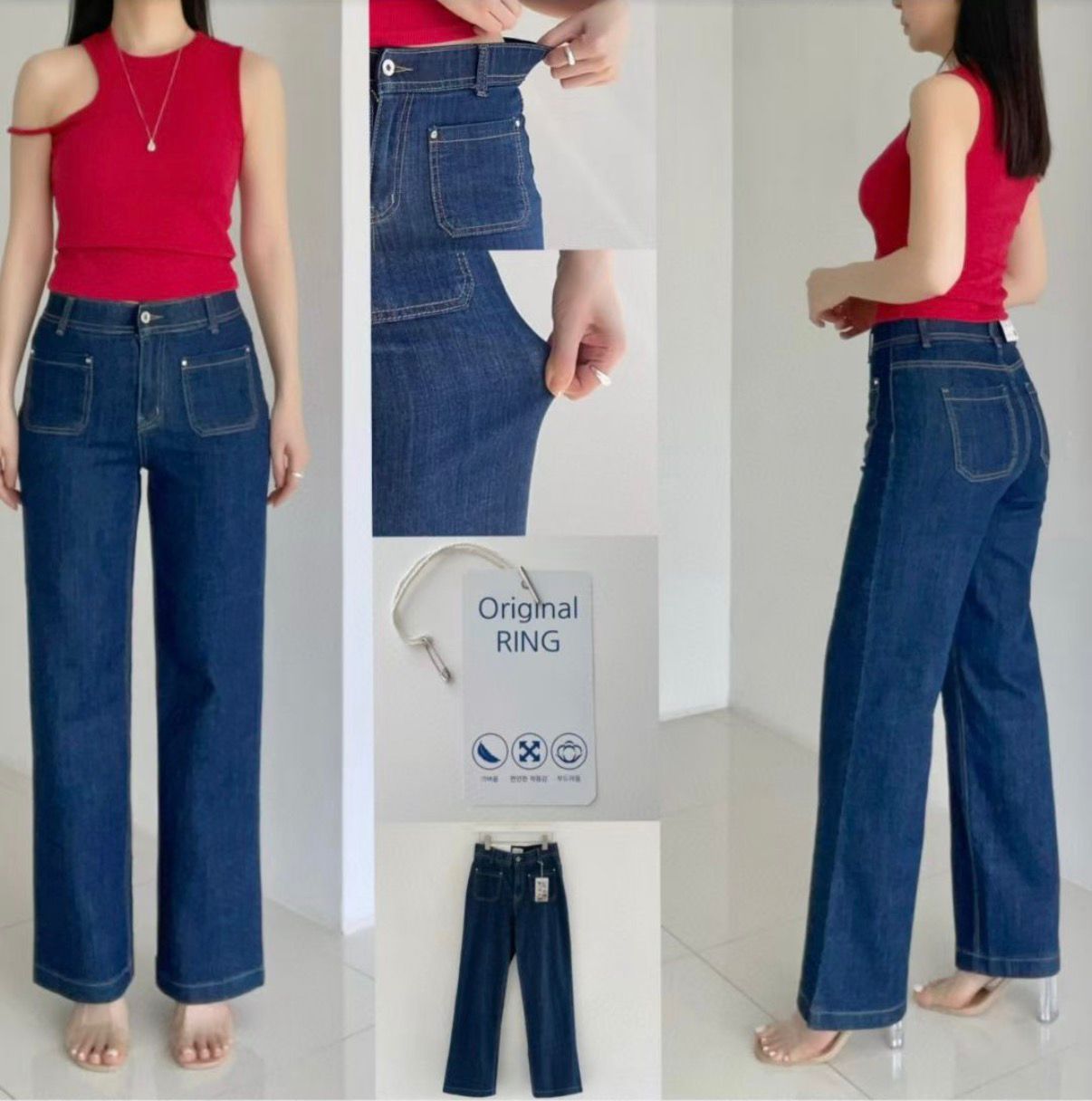 🇰🇷HL3064 復古水洗直筒闊褲🇰🇷