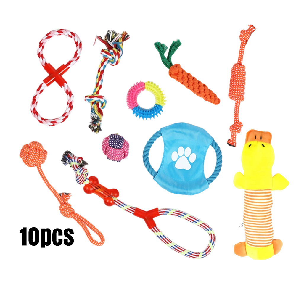 狗狗咬繩磨牙玩具 10件套 顏色款式隨機 UB0257