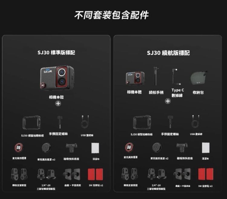 SJCAM SJ30 8K 雙鏡頭運動相機 (預購產品)