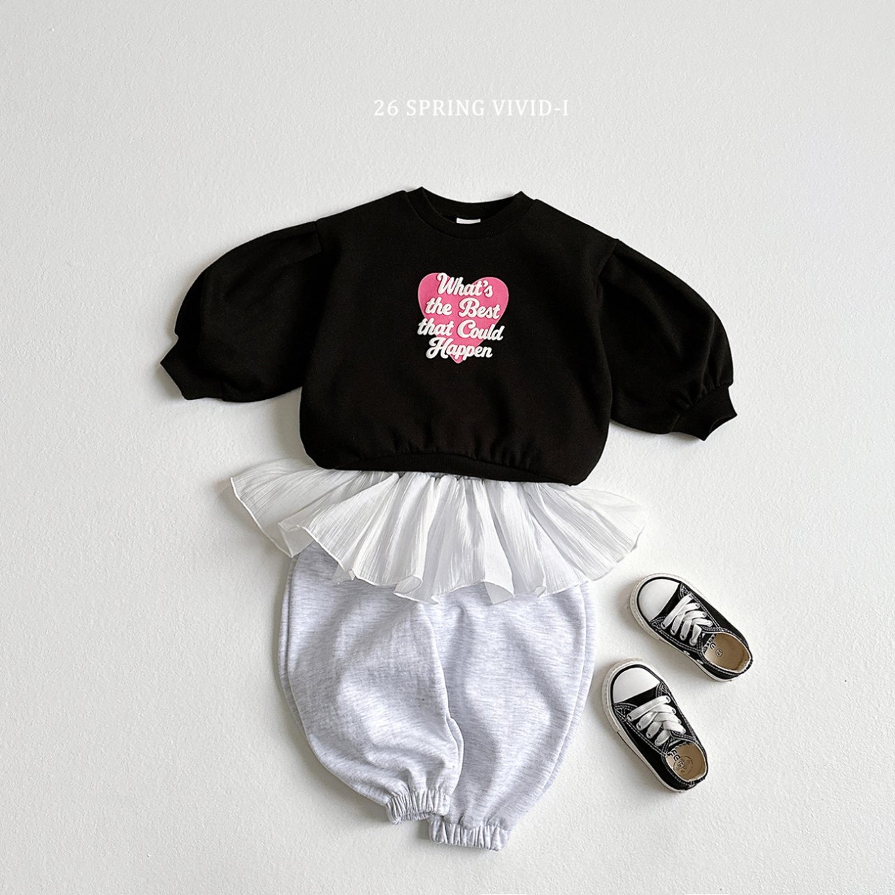 🌸預訂 韓國直送🌸🇰🇷VIVIDI三色芭蕾荷葉邊束腳運動褲