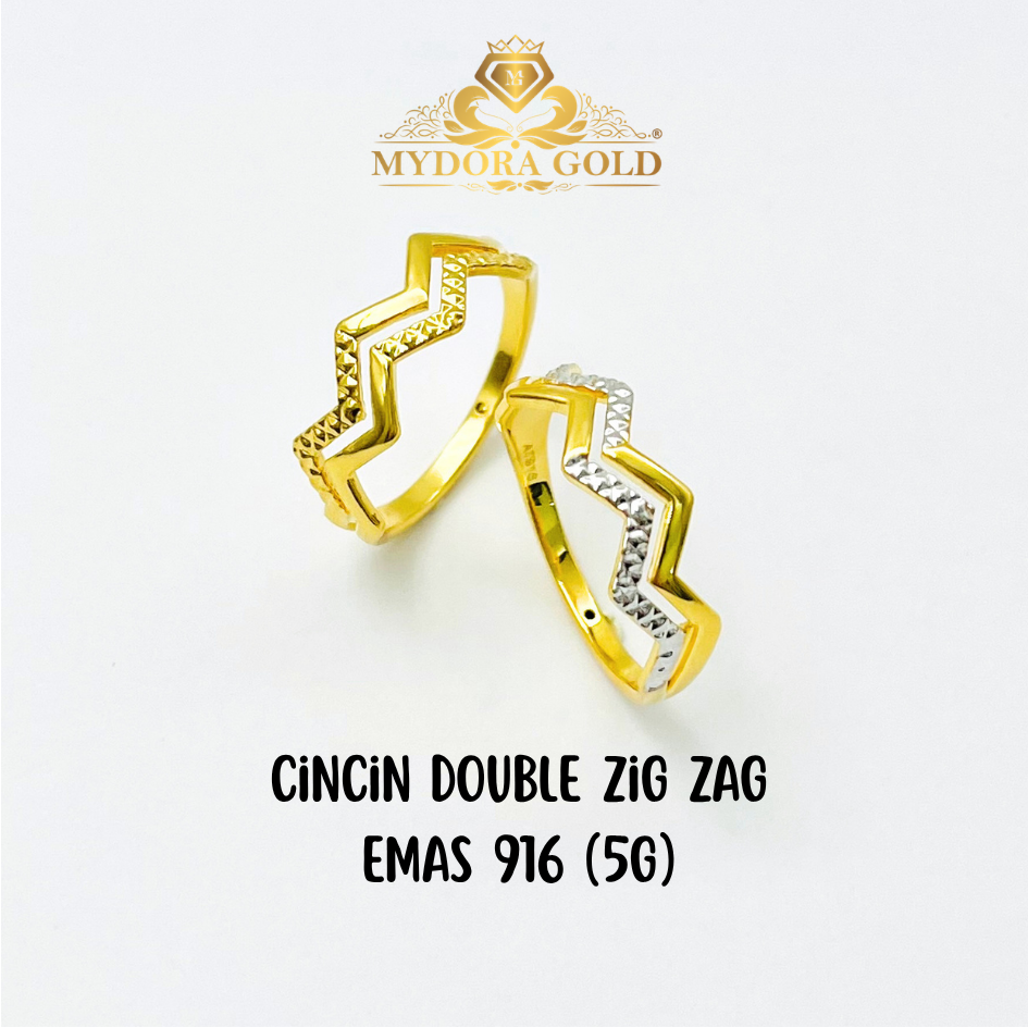 MYDORA Cincin Double Zig Zag (5G) l EMAS 916/22K