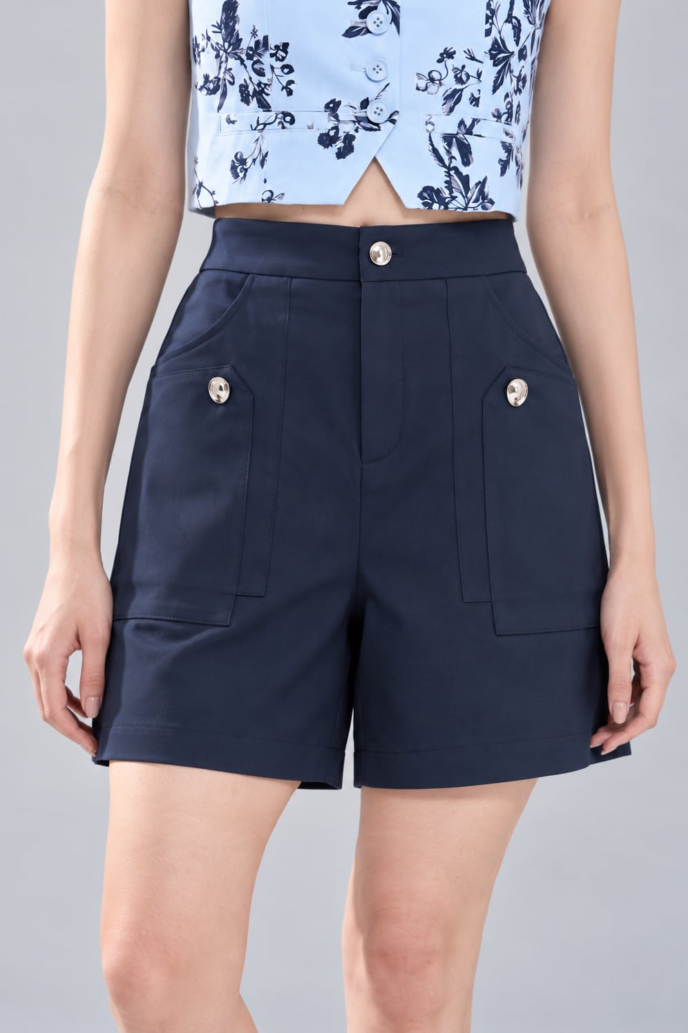 3665 Tailored Patch Pocket Half Pants