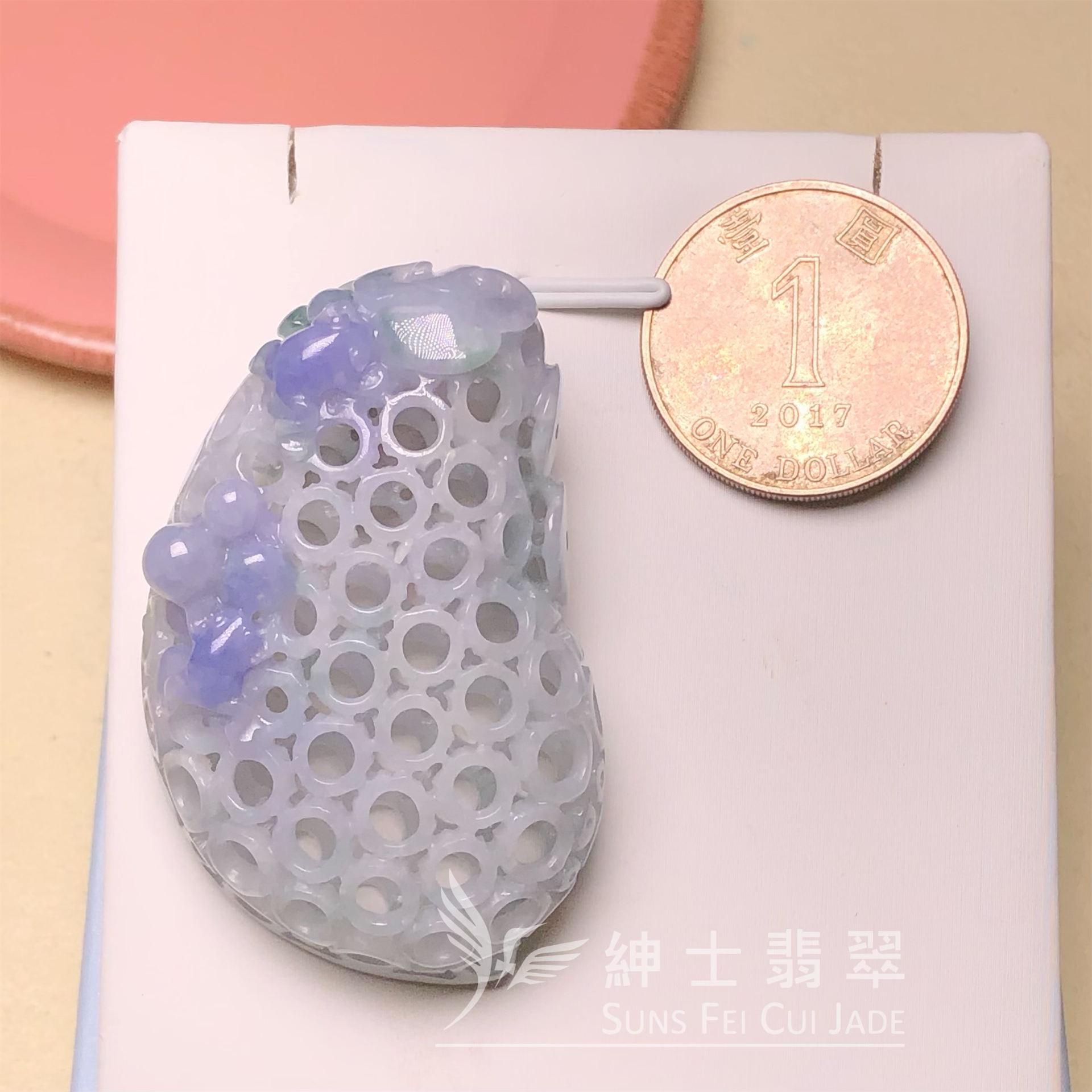 YK00357 紫羅蘭鑲空雕刻萬壽果