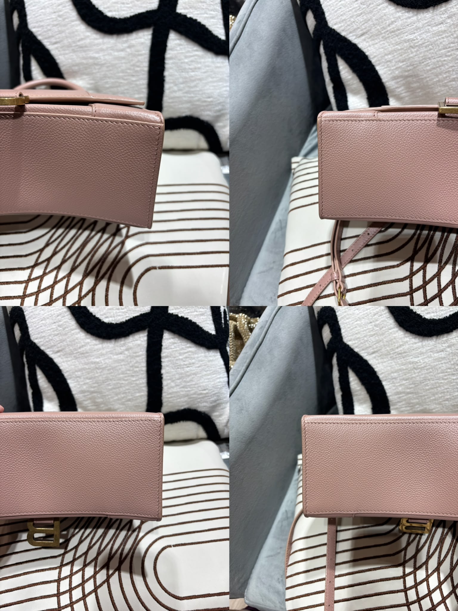 Balenciaga Nude Calfskin Hourglass 2 way bag 593546 100%Authentic, 98%New ✅Dust Bag