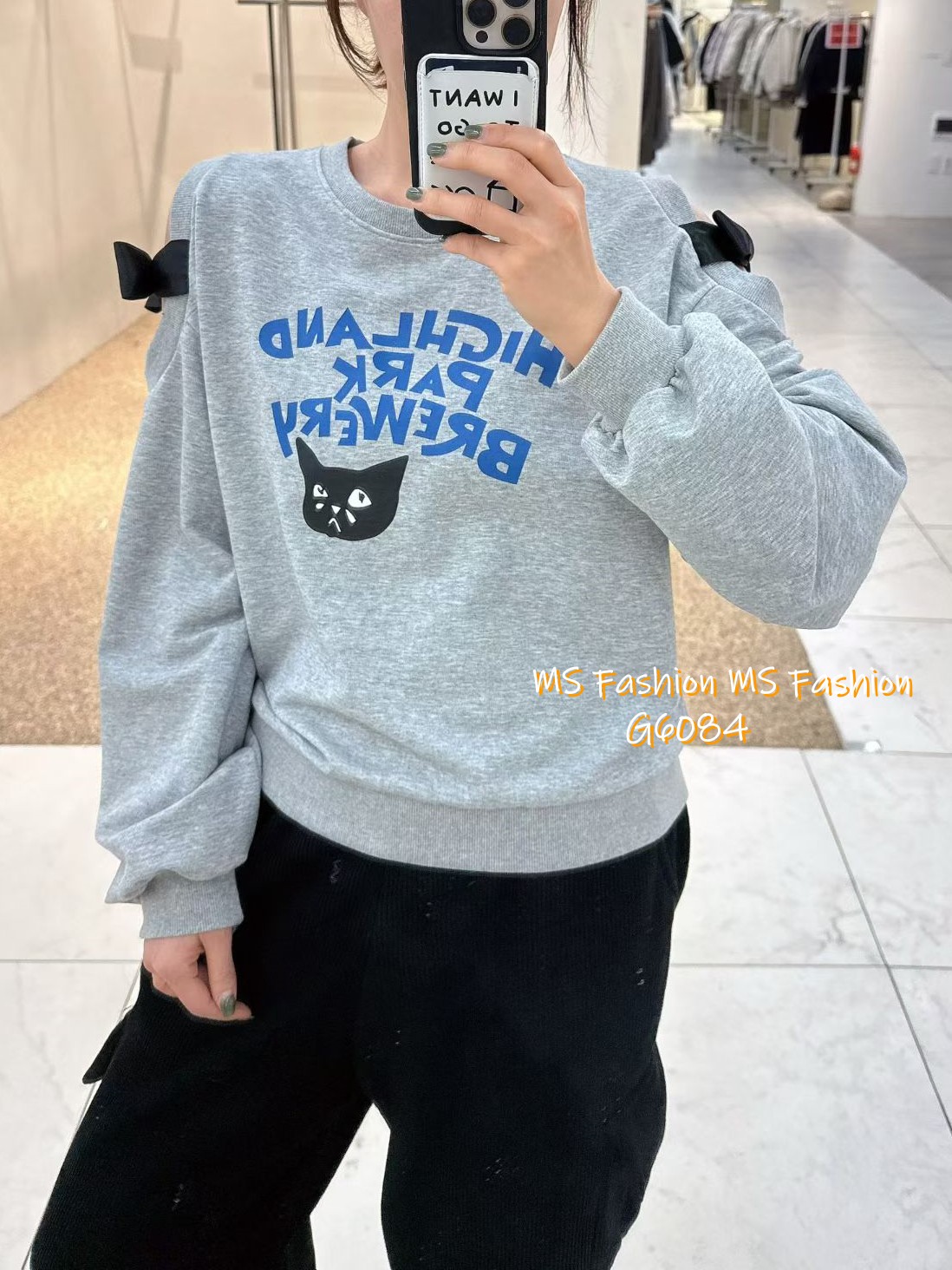 G6084 韓國🇰🇷露肩字母top