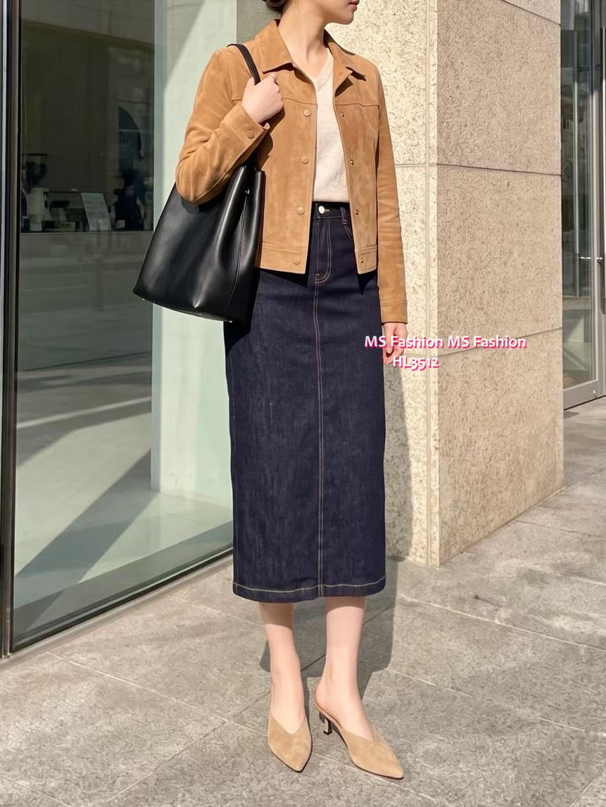 HL3512 韓國🍂Howluk秋版特色後袋中長裙