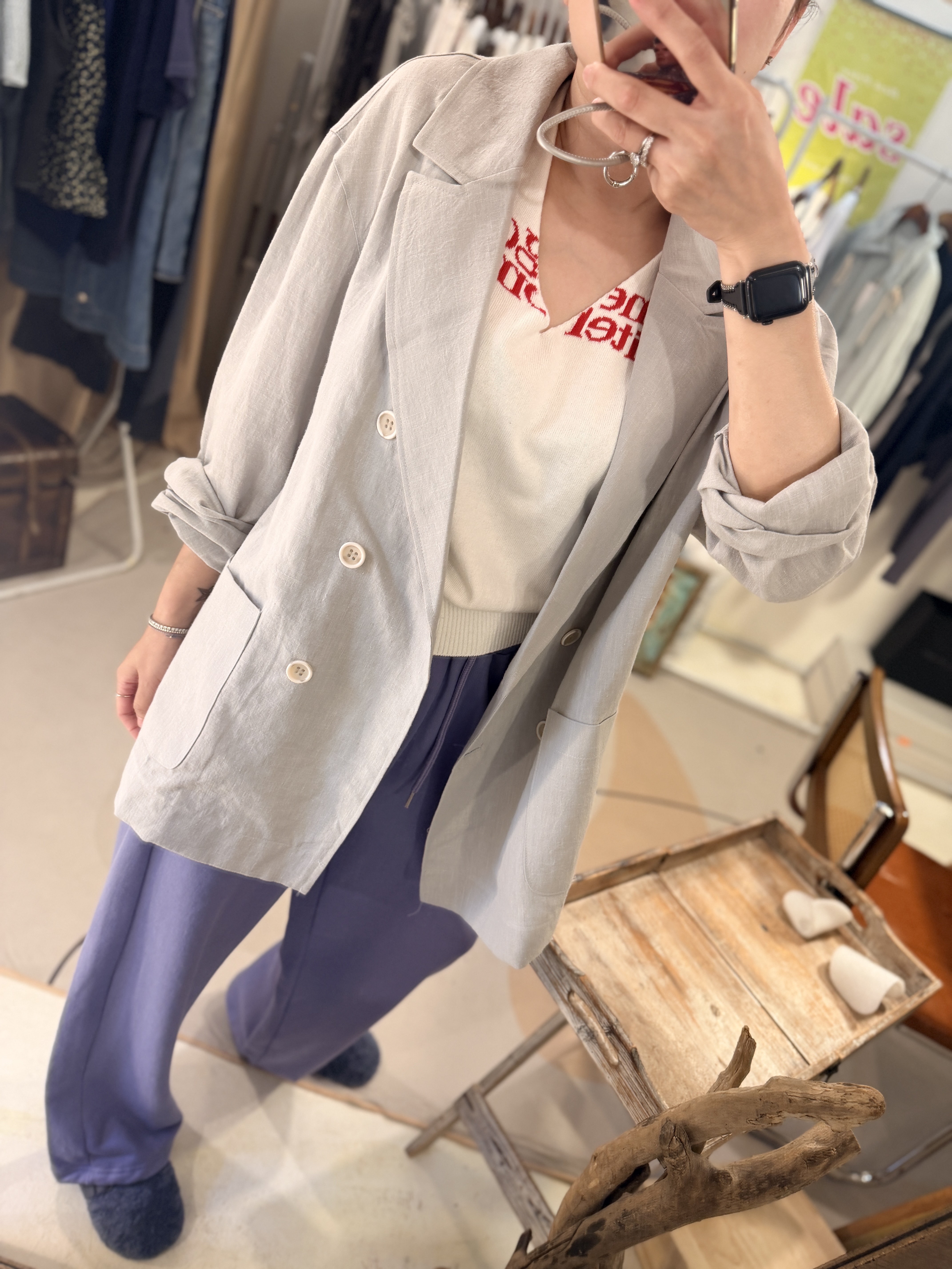 Linen over size suit