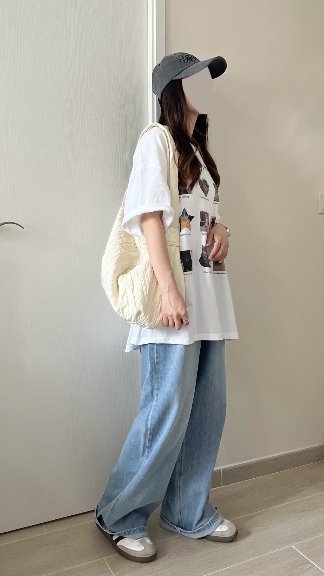 九宮格喵喵oversize tee