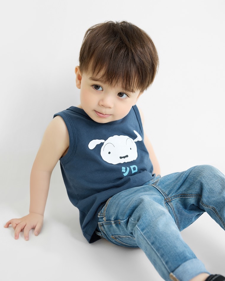 💚預訂 台灣直送💚蠟筆小新三色人物印花純棉背心