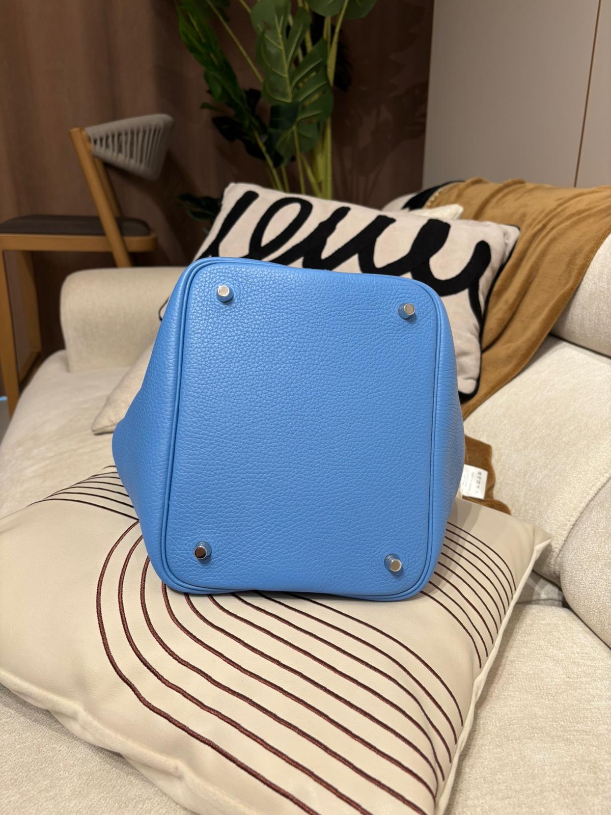 Hermes picotin 22,blue paradise 100%Authentic,98%new ✅KEY LOCKPAD ✅dust bag✅BOX 