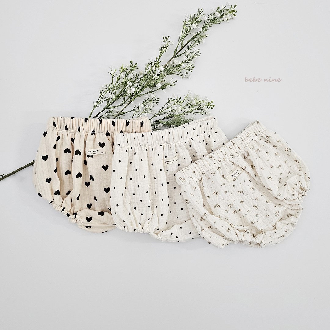🌸預訂 韓國直送🌸🇰🇷Bebenine三色愛心碎花波點棉紗燈籠褲