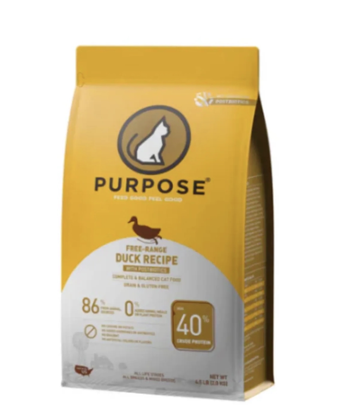 PURPOSE 普斯 無穀物鴨肉+白魚全貓乾糧 (後生元) 配方