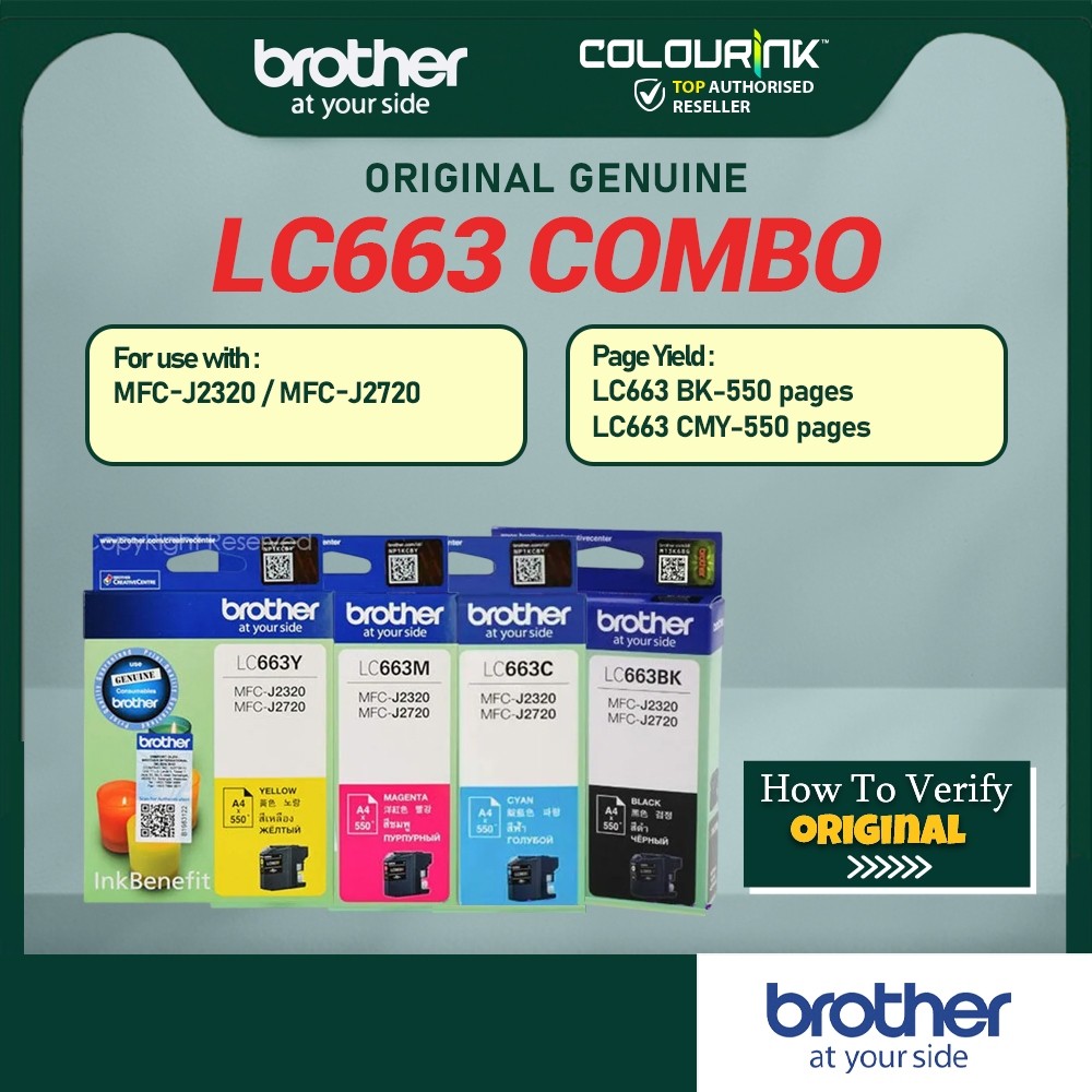 🎆CLEAR STOCK🎆 Brother Original Genuine LC663 Ink Cartridge for MFC-J2320DW MFC-J2720DW LC669XL LC665XL J2320DW LC669