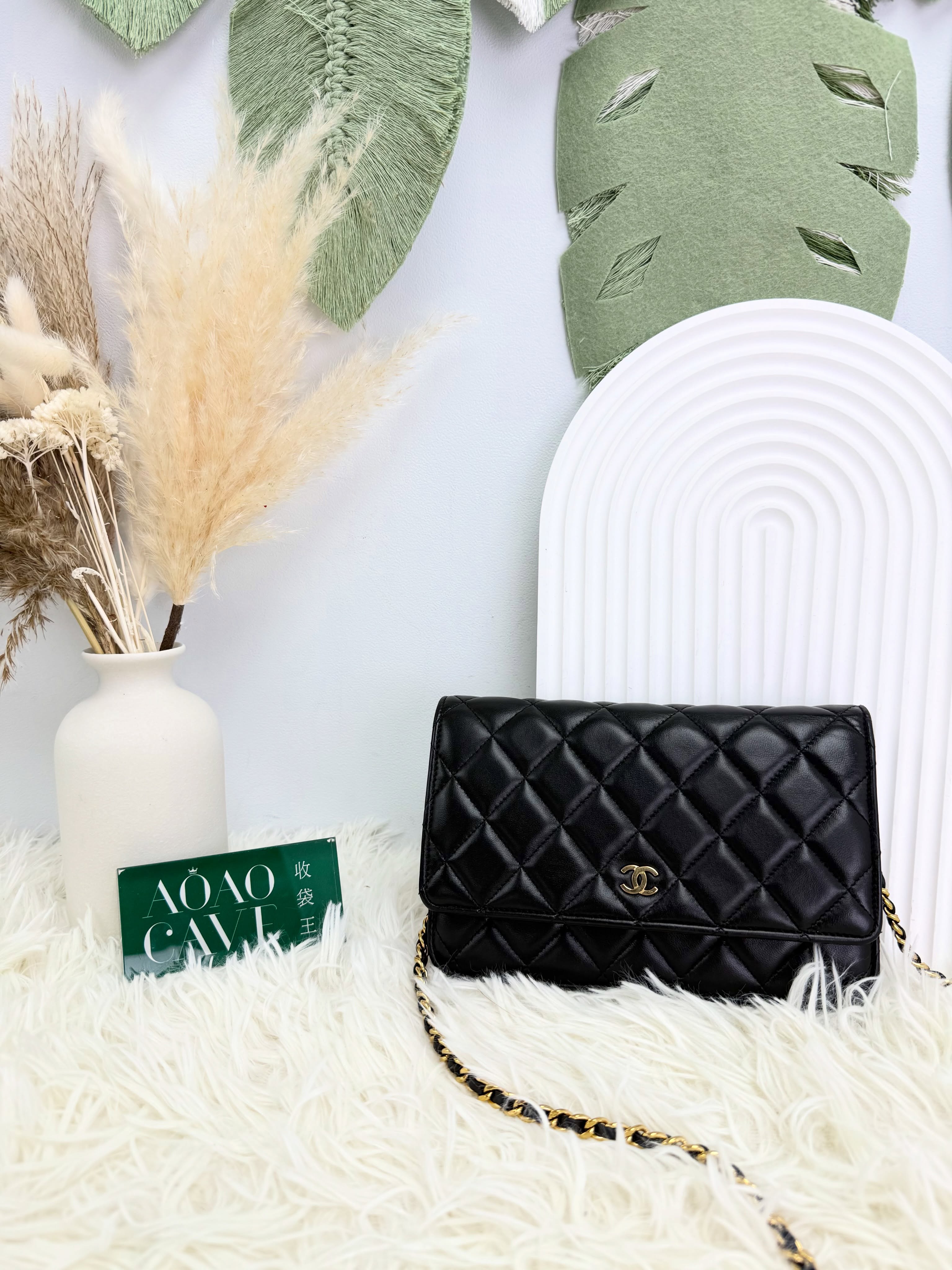 Chanel 👜 PRE OWNED 🛍️黑金woc 晶片款🖤