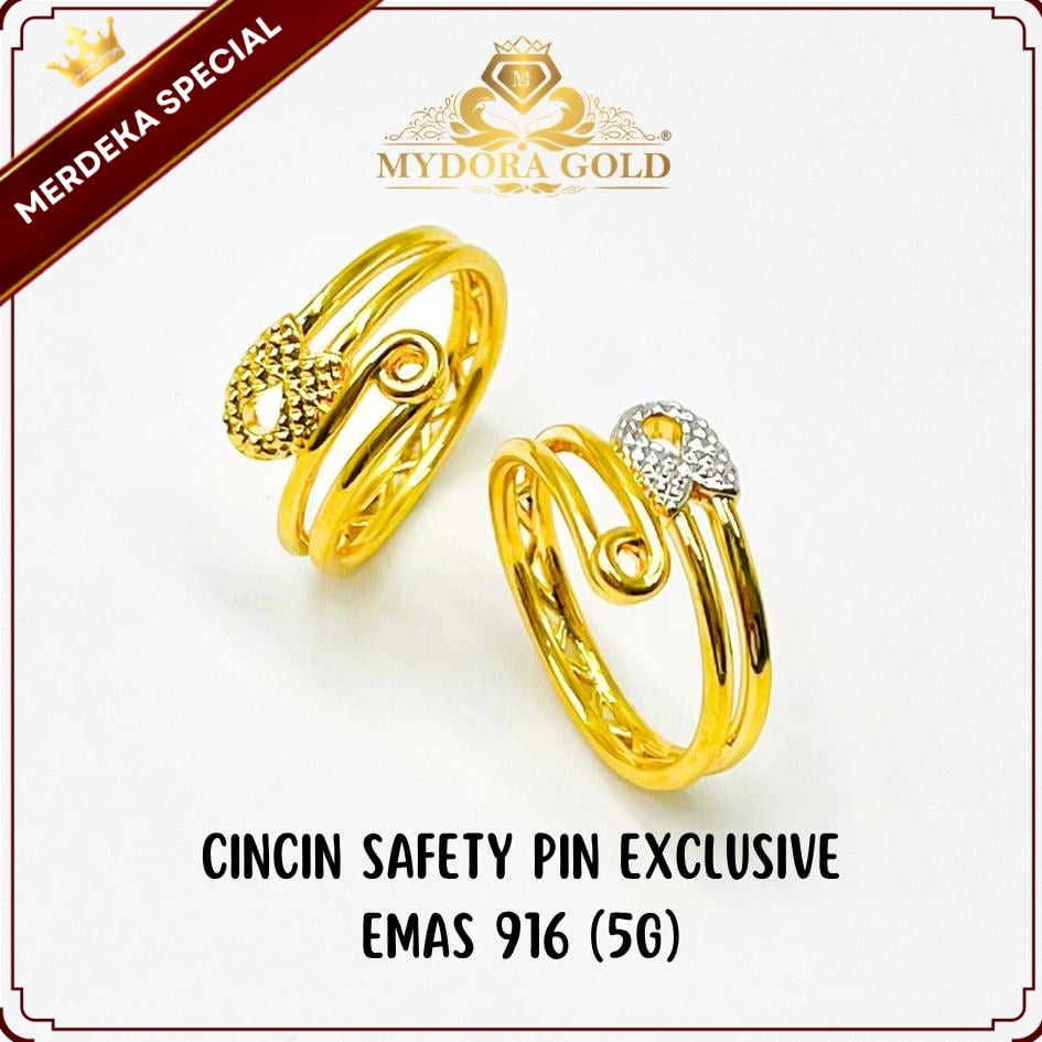 MYDORA Cincin Safety Pin Exclusive (5G) l EMAS 916/ 22K
