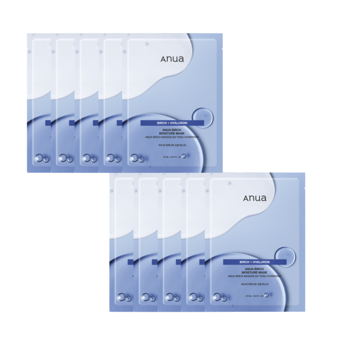 韓國 Anua 白樺樹 10 重透明質酸 強效密集 修護面膜 10片/盒｜Birch Moisture Mask
