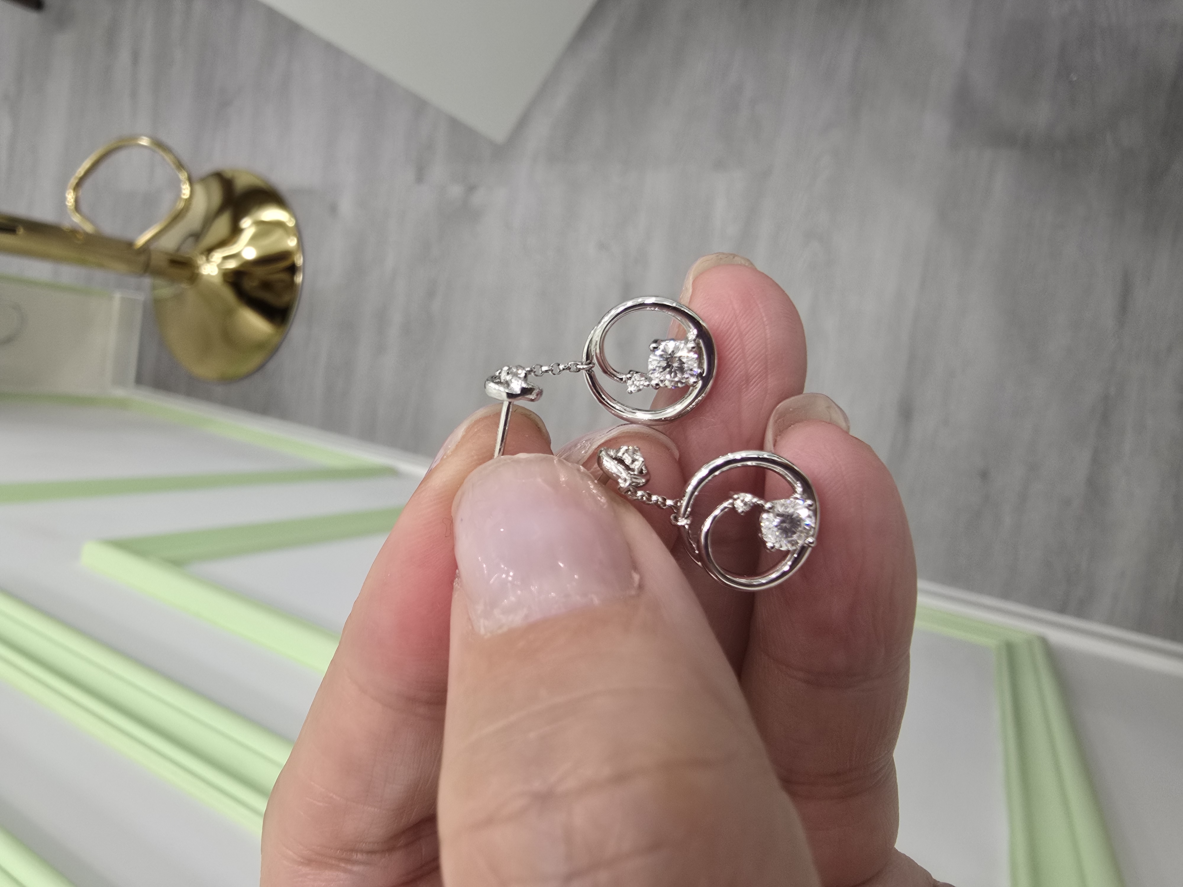 18K 鑽石耳環 D0.44 d0.05