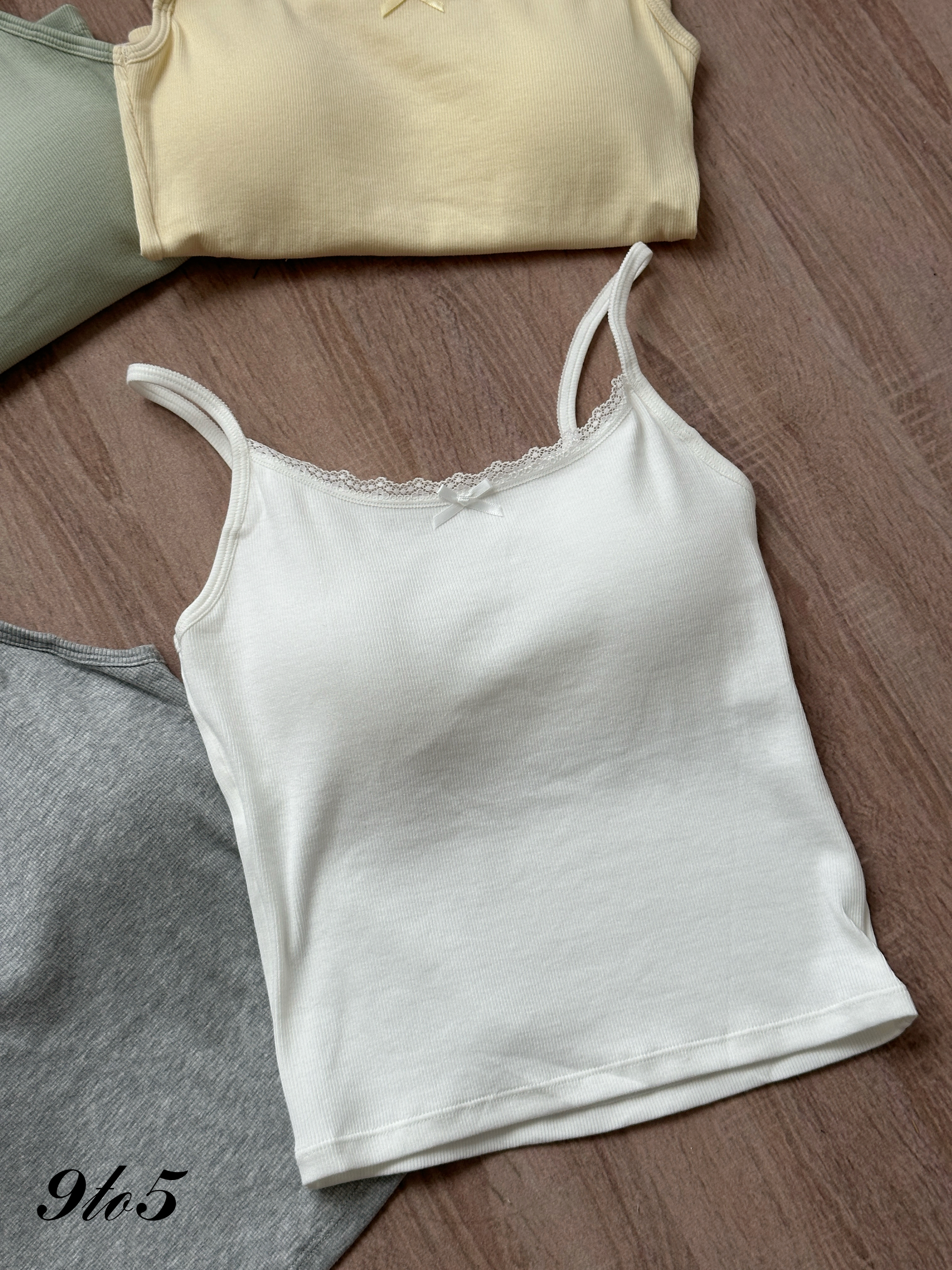 T4348 Ribbed Camisole Bra Top - 5 Colors 