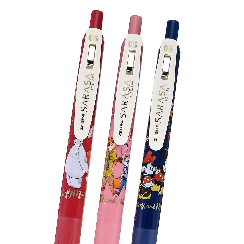 現貨｜【日本 Disney Store 限定】 一套三枝 Baymax Mickey Mouse Zootopia 優獸大都會 日本製 Zebra SARASA CLIP 0.5mm 黑色 啫喱筆 213784