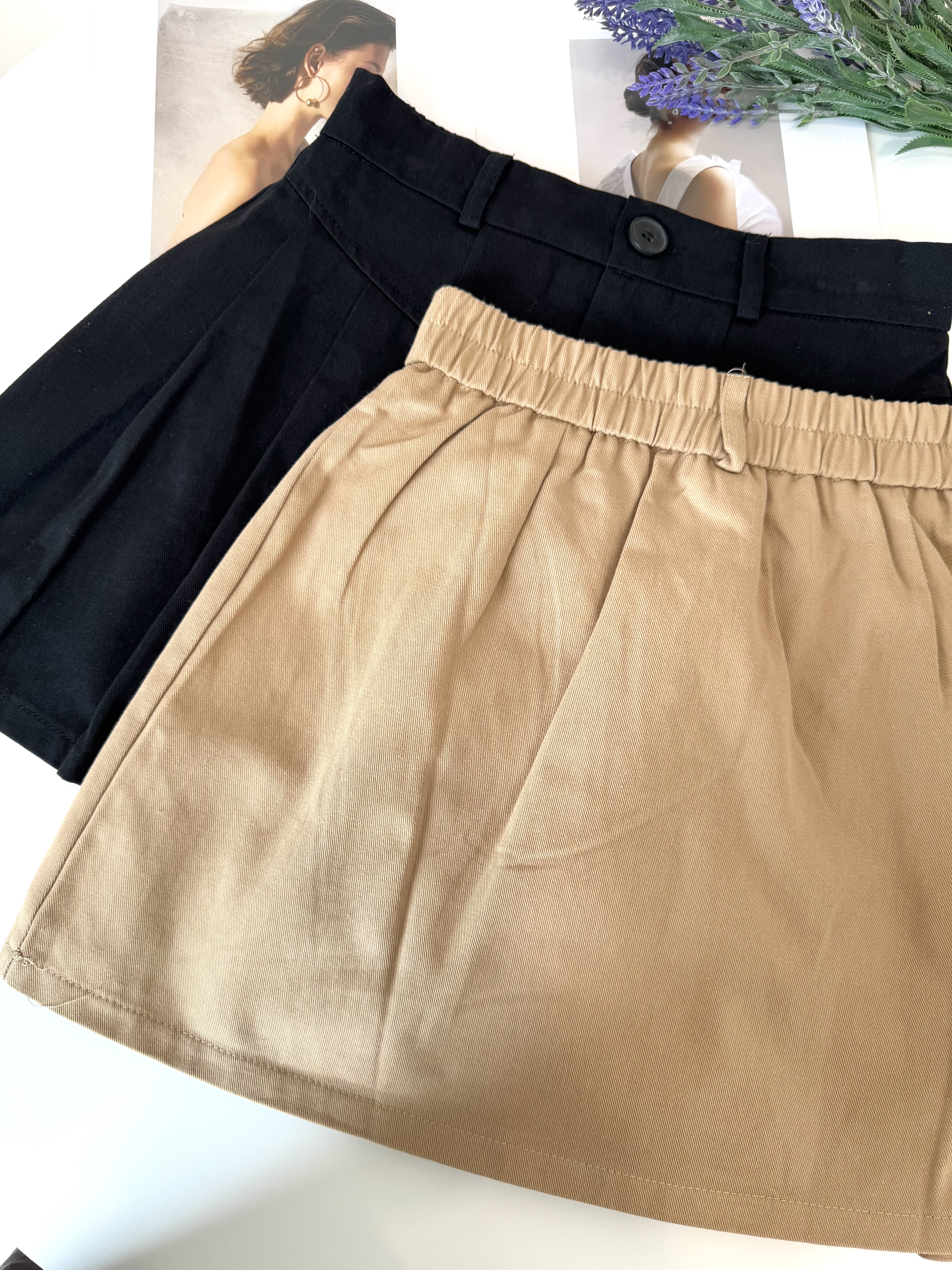 High Waist Aline Pleated Skirt 高腰A字半松紧百褶半裙 ( 2 Colours )
