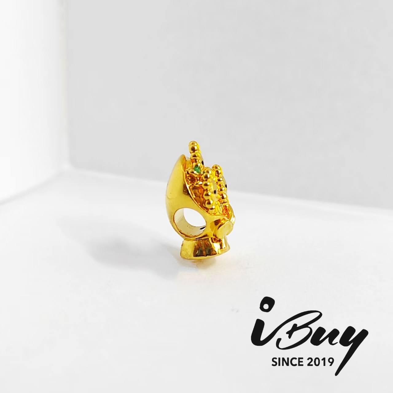 916 HARD GOLD SUNFLOWER BABY BOUQUET CHARM BEAD 916 硬金 太阳花宝宝花束串咀