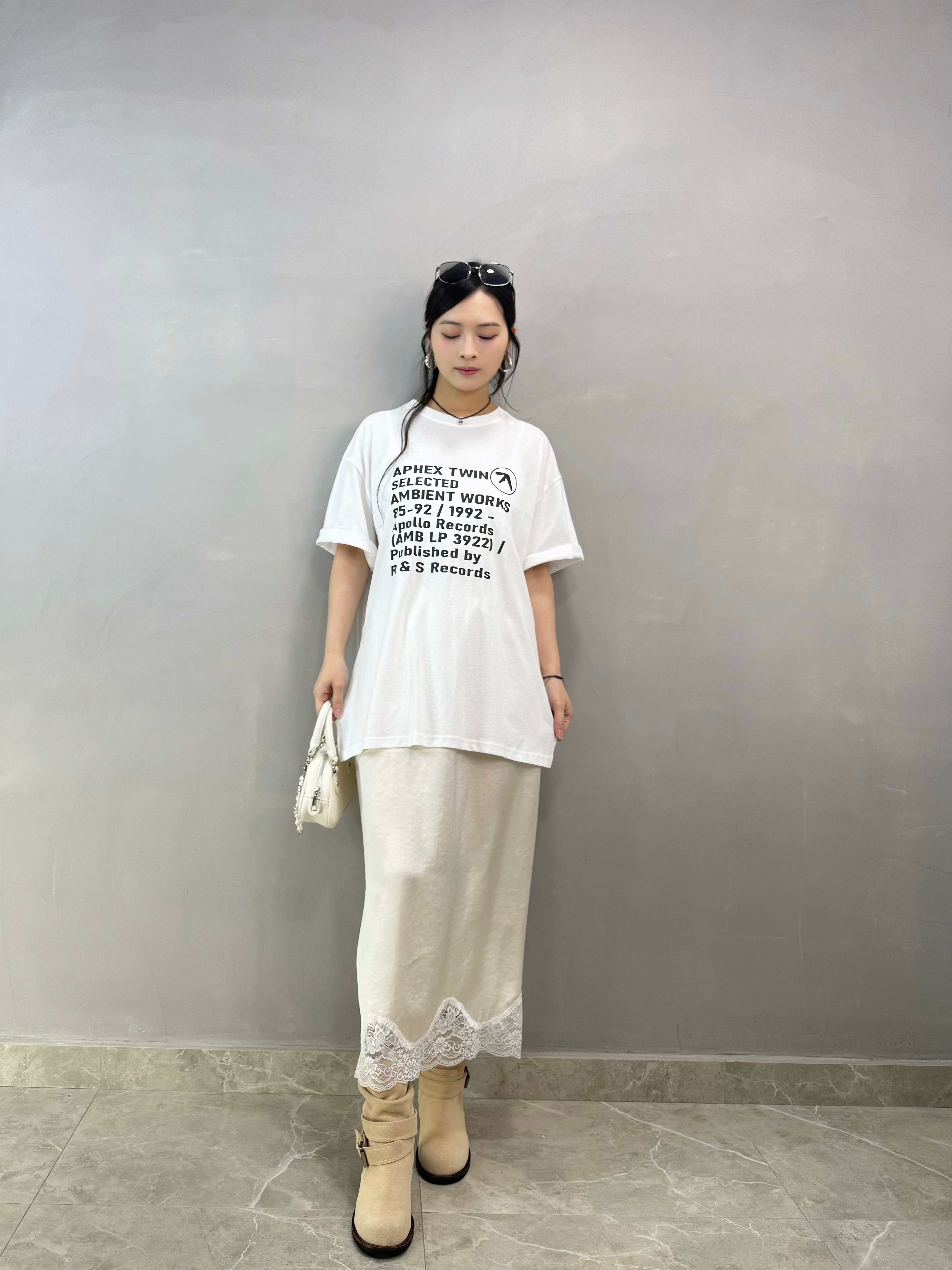 C02 Lace 邊絲質裙