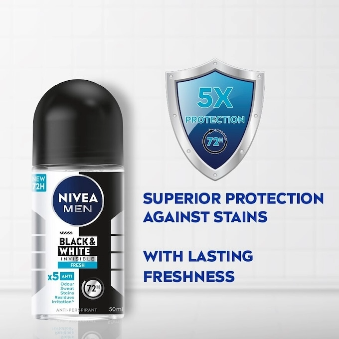 NIVEA FOR MEN Deodorant  Roll On 50ml Invisible Fresh