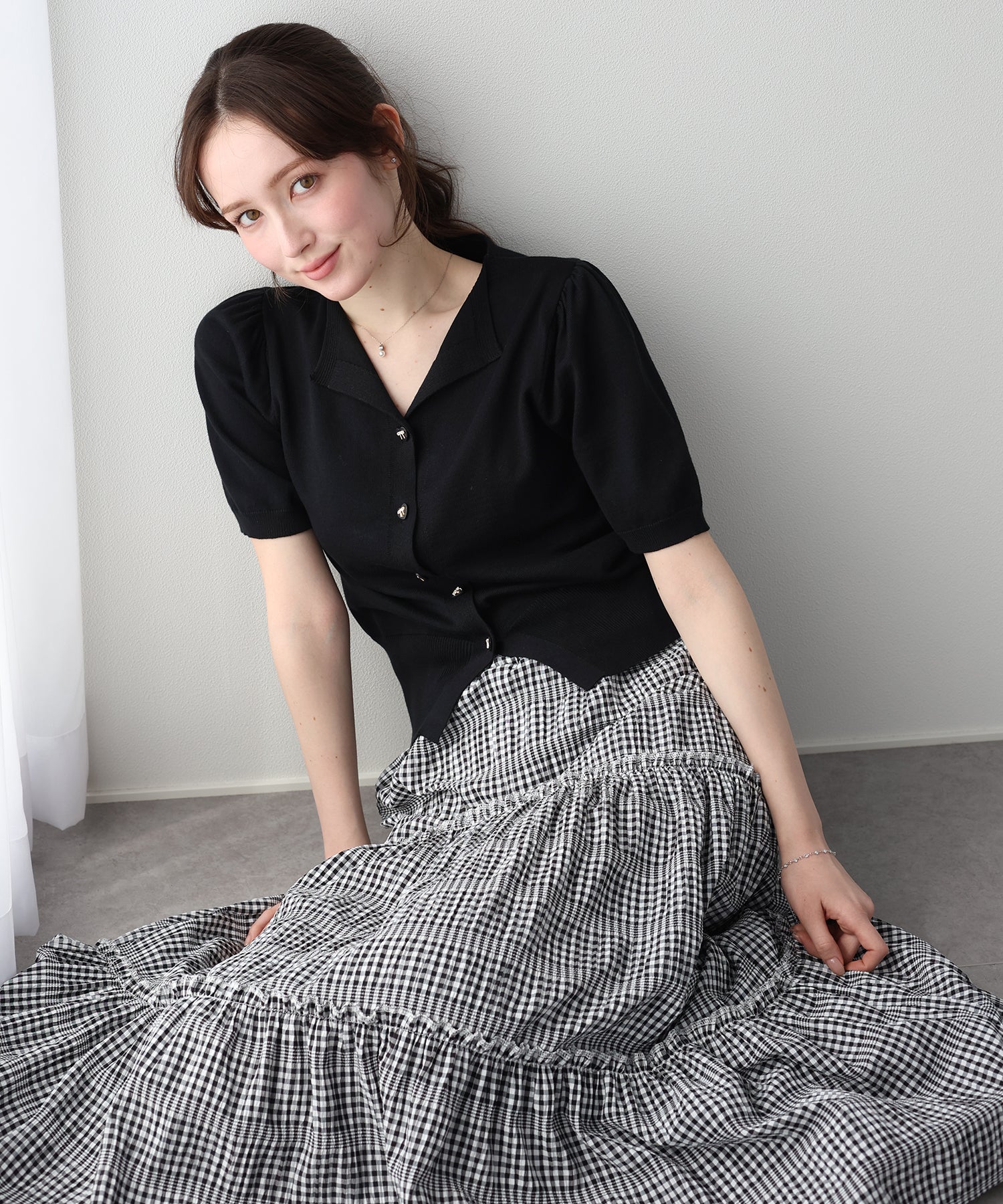 <JP> Spring Soft Heart Bowknot Polo Knit * 3色入 <預購>