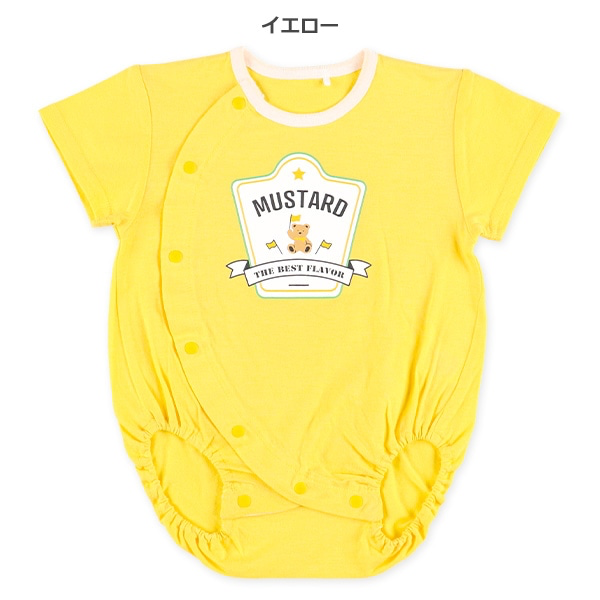 🇯🇵預訂 日本直送🇯🇵兩色茄汁芥末醬造型開襟短袖包屁衣