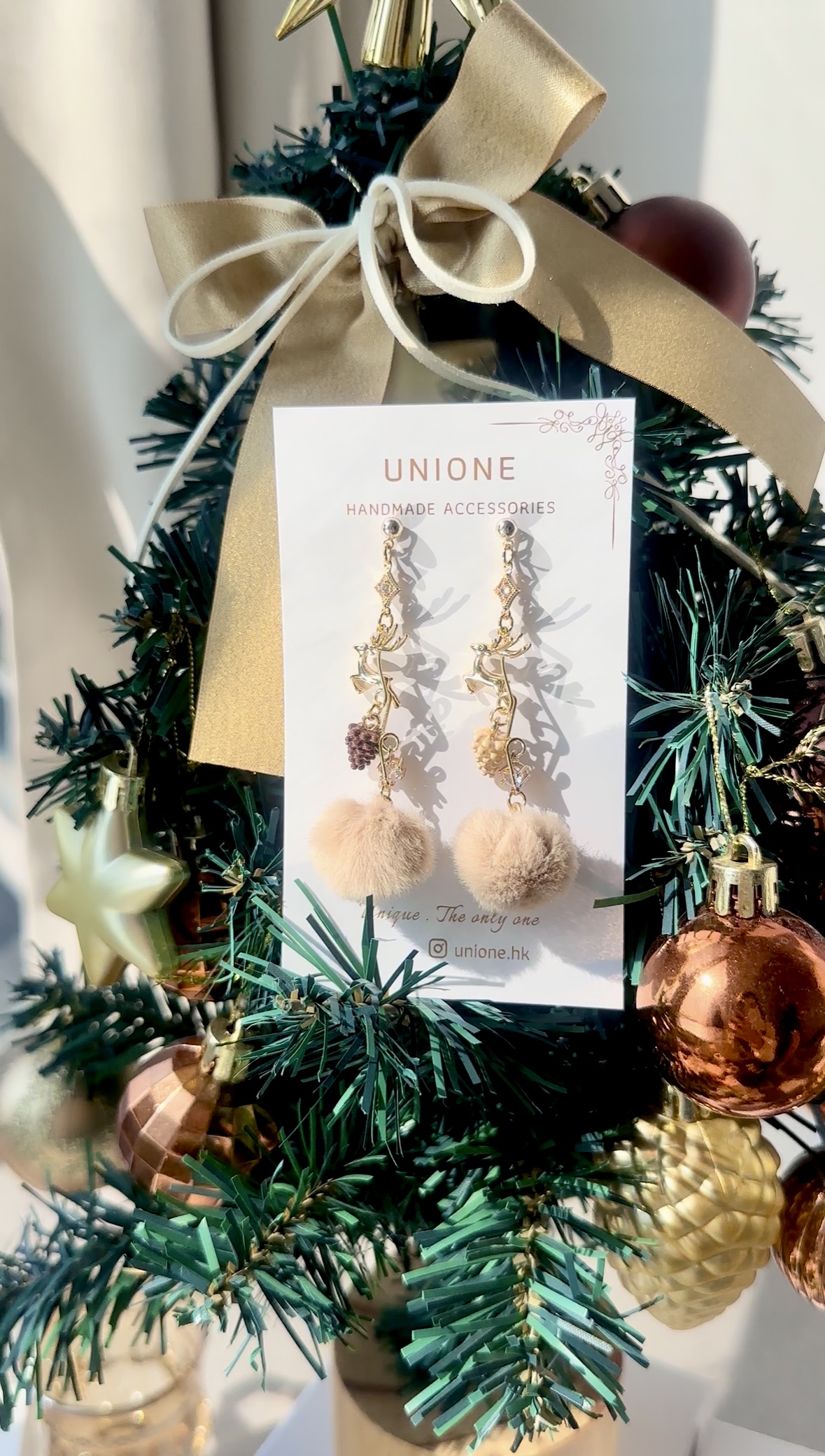 金鹿毛球耳環🦌❄️