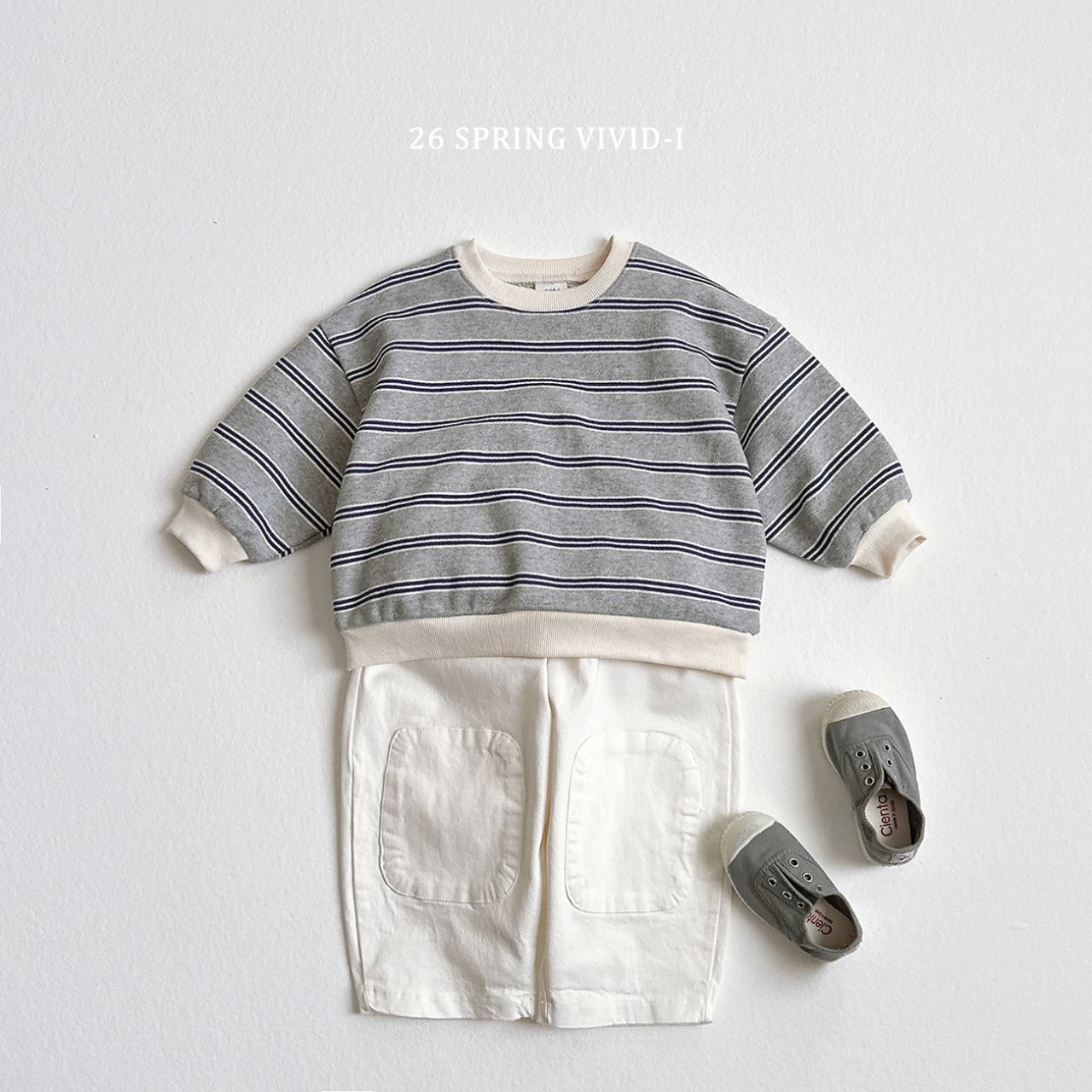 🌸預訂 韓國直送🌸🇰🇷VIVIDI三色日常拼色條紋寬鬆衛衣